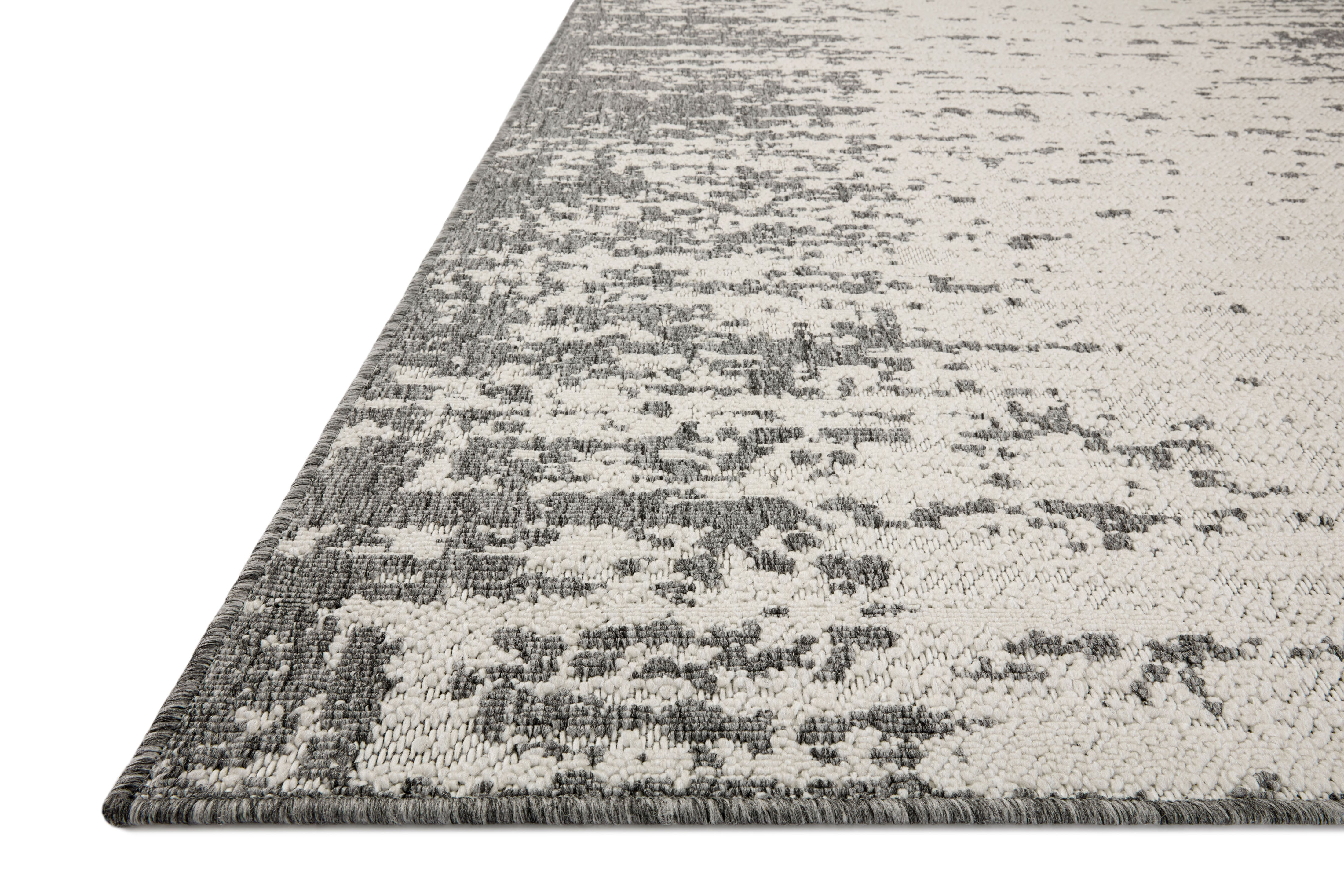 Rainier RAI-01 Ivory and grey contemporary indoor outdoor area rug, power-loomed polypropylene, weather-resistant