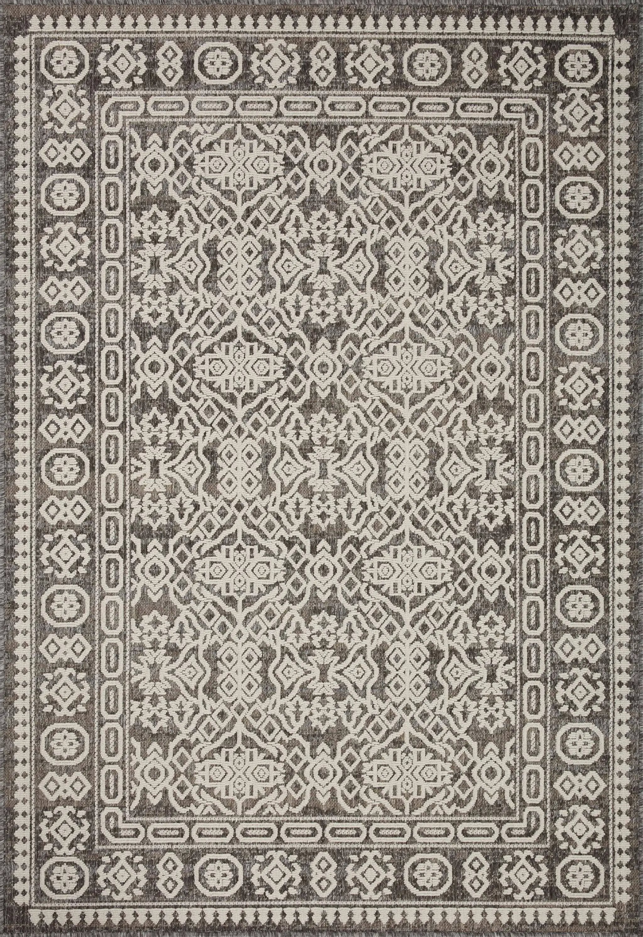 Rainier RAI-02 Pebble / Ivory Area Rug by Loloi