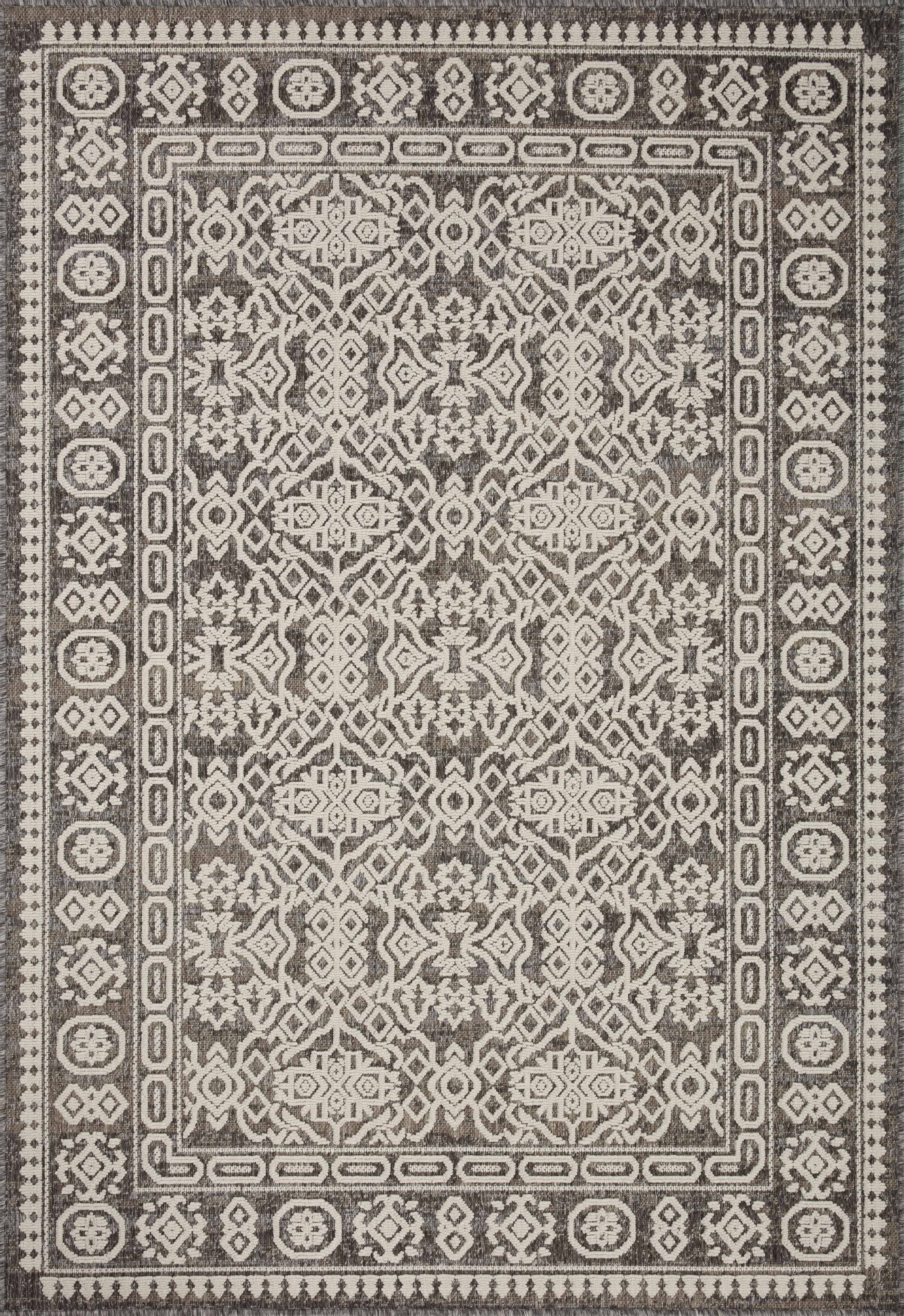 Rainier RAI-02 Pebble and ivory modern area rug, durable polypropylene, suitable for indoor and outdoor use