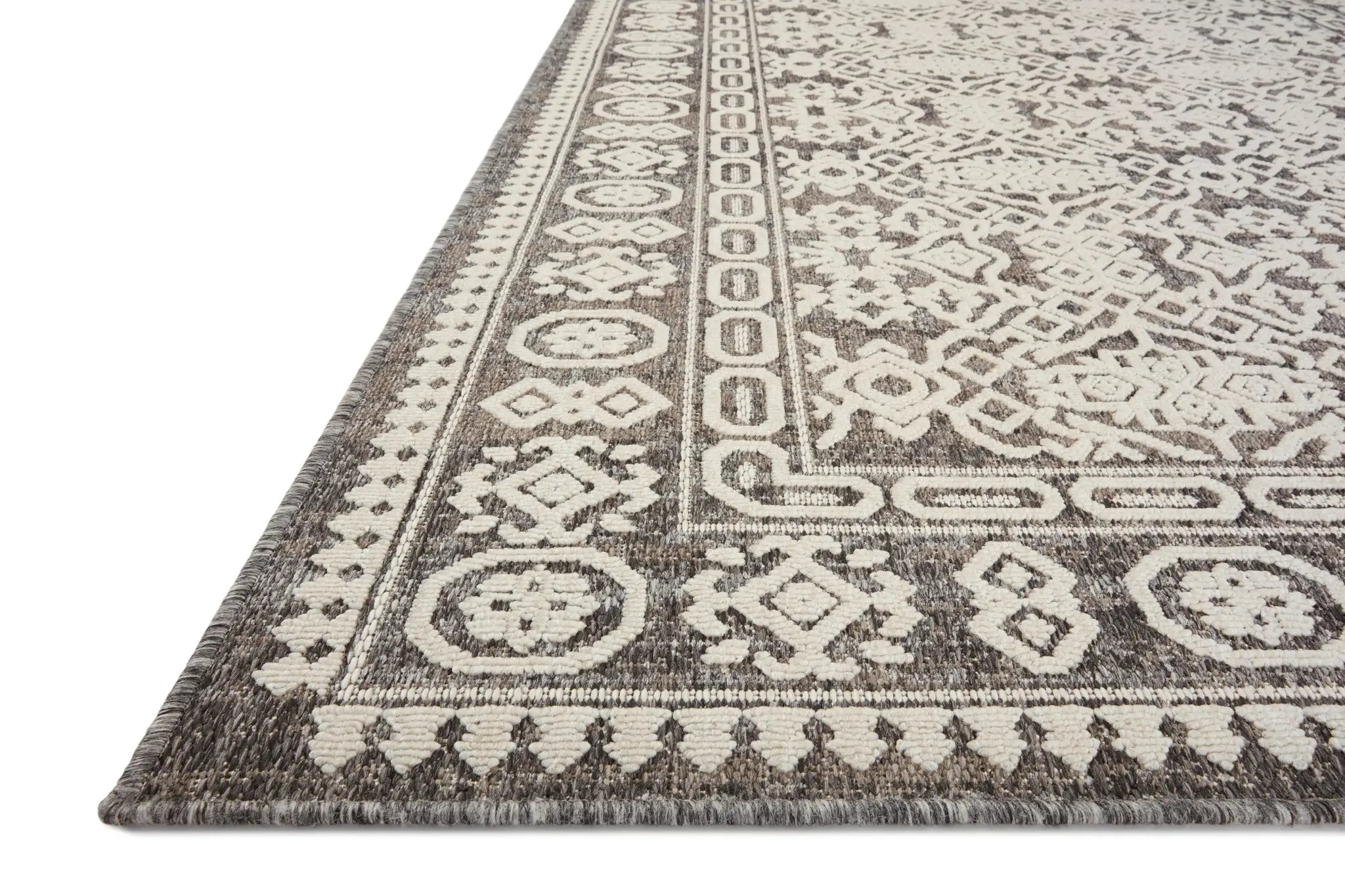Rainier RAI-02 Pebble / Ivory Area Rug by Loloi
