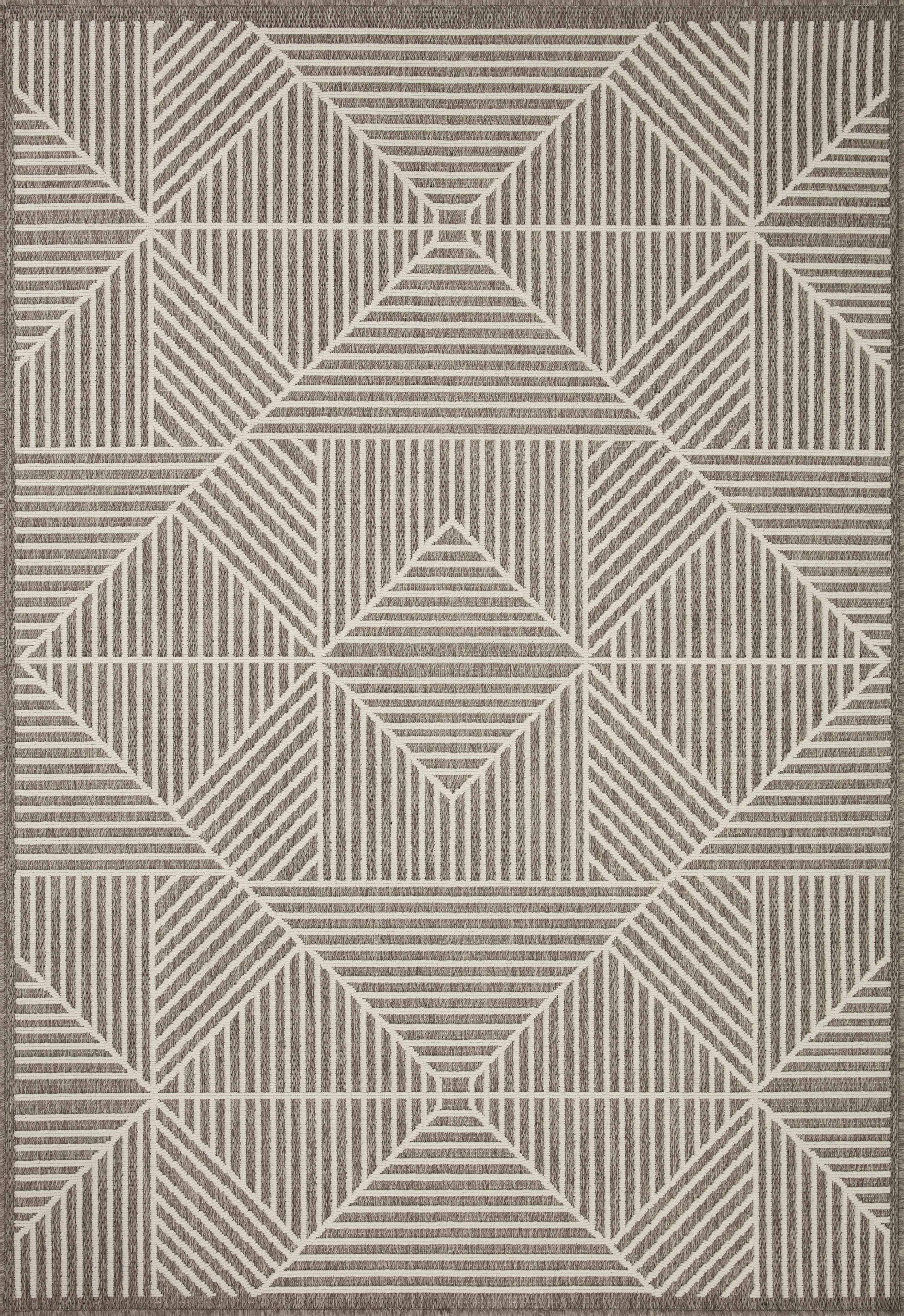 Rainier RAI-03 Natural and ivory modern area rug, durable polypropylene, indoor outdoor, contemporary design