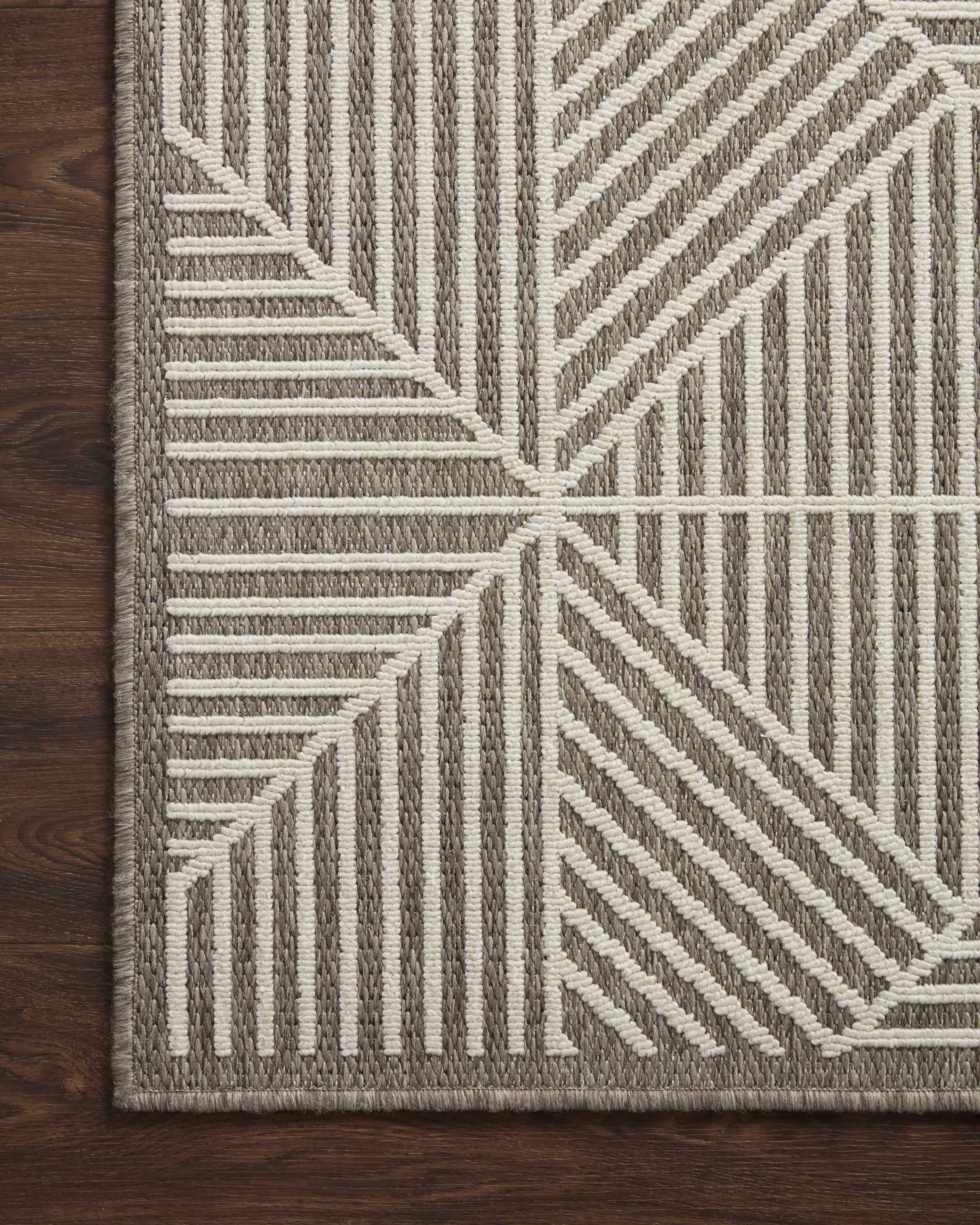Rainier RAI-03 Natural and ivory modern area rug, durable polypropylene, indoor outdoor, contemporary design