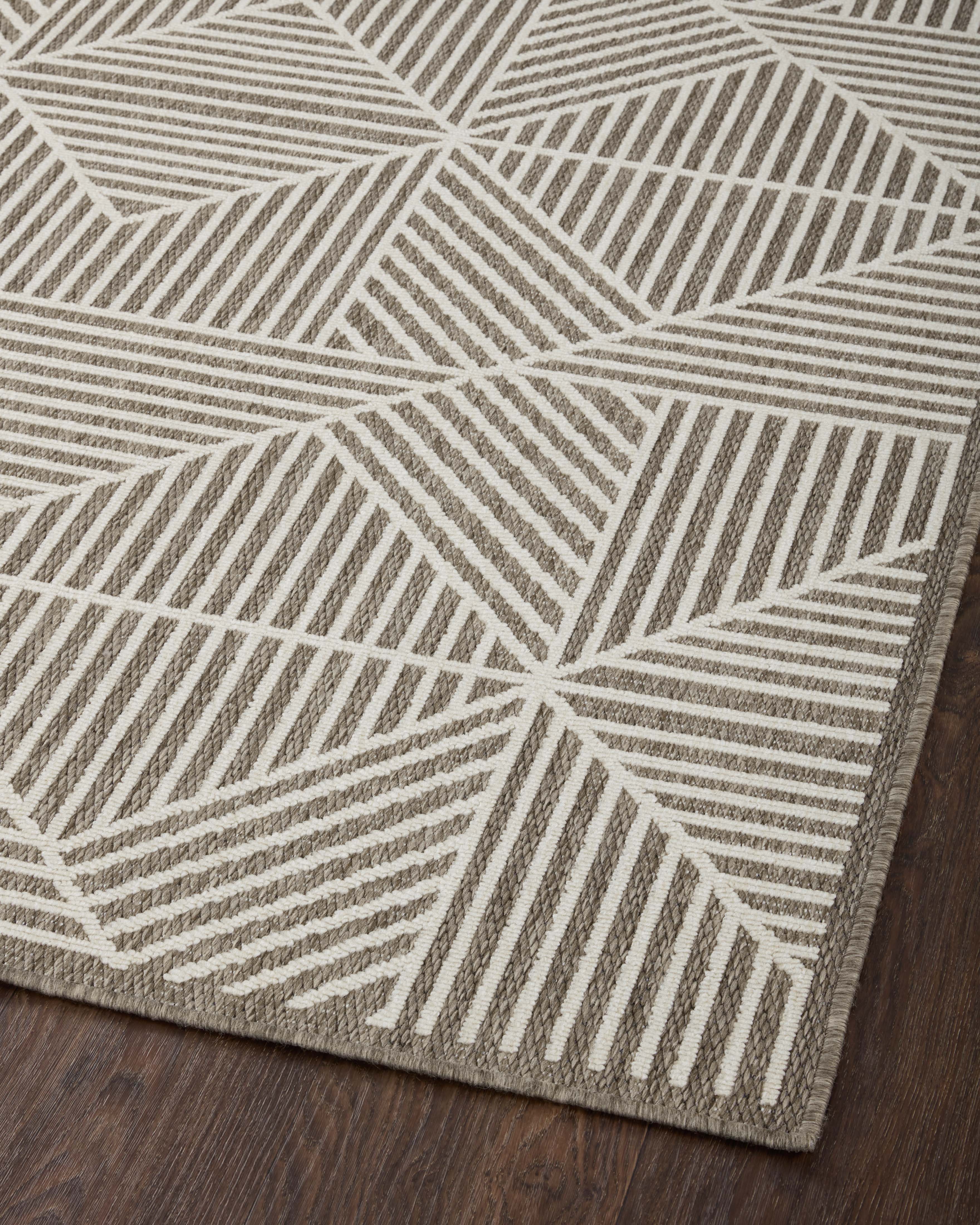 Rainier RAI-03 Natural and ivory modern area rug, durable polypropylene, indoor outdoor, contemporary design