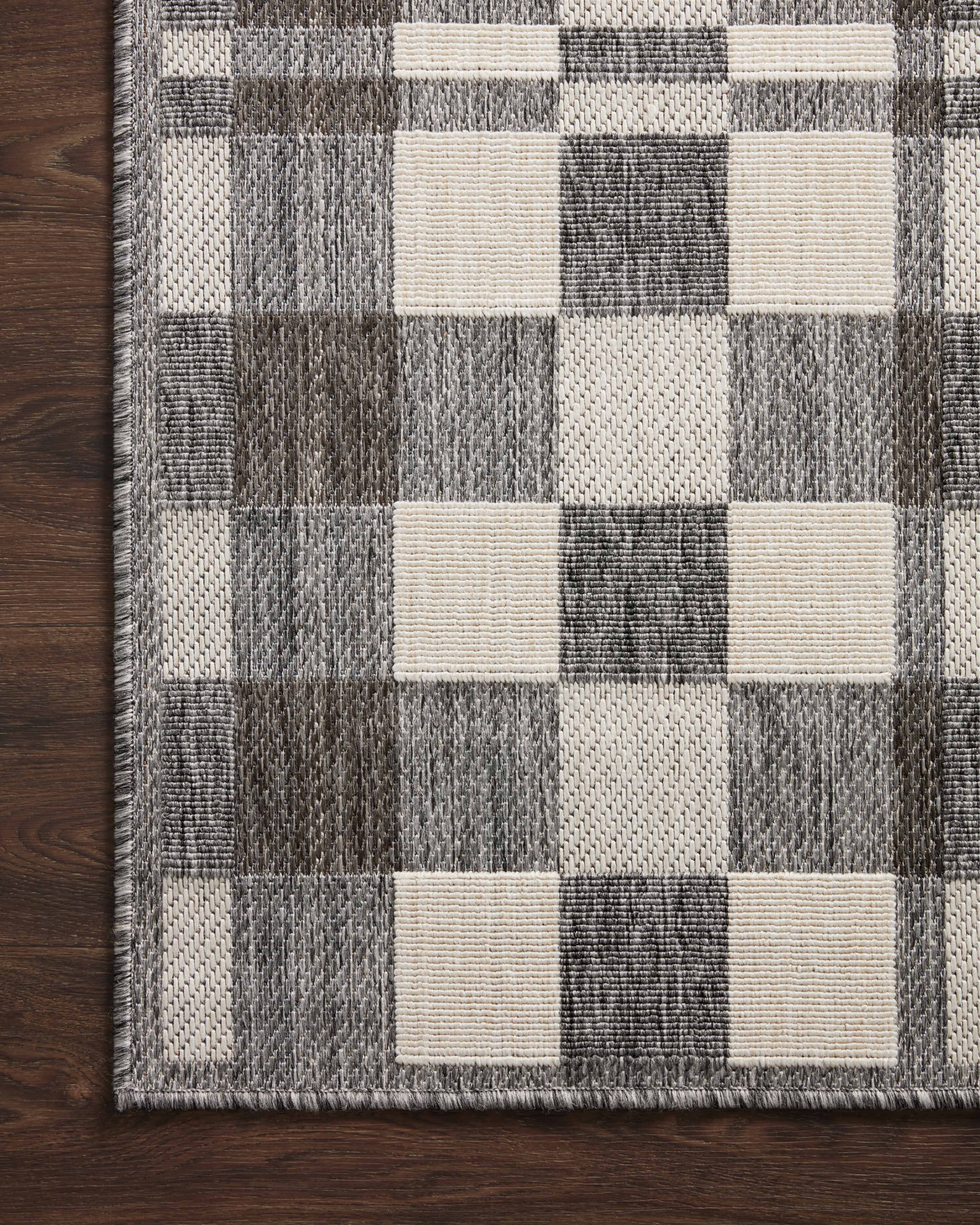 Rainier RAI-05 Denim and ivory contemporary area rug, robust polypropylene, suitable for indoor and outdoor environments
