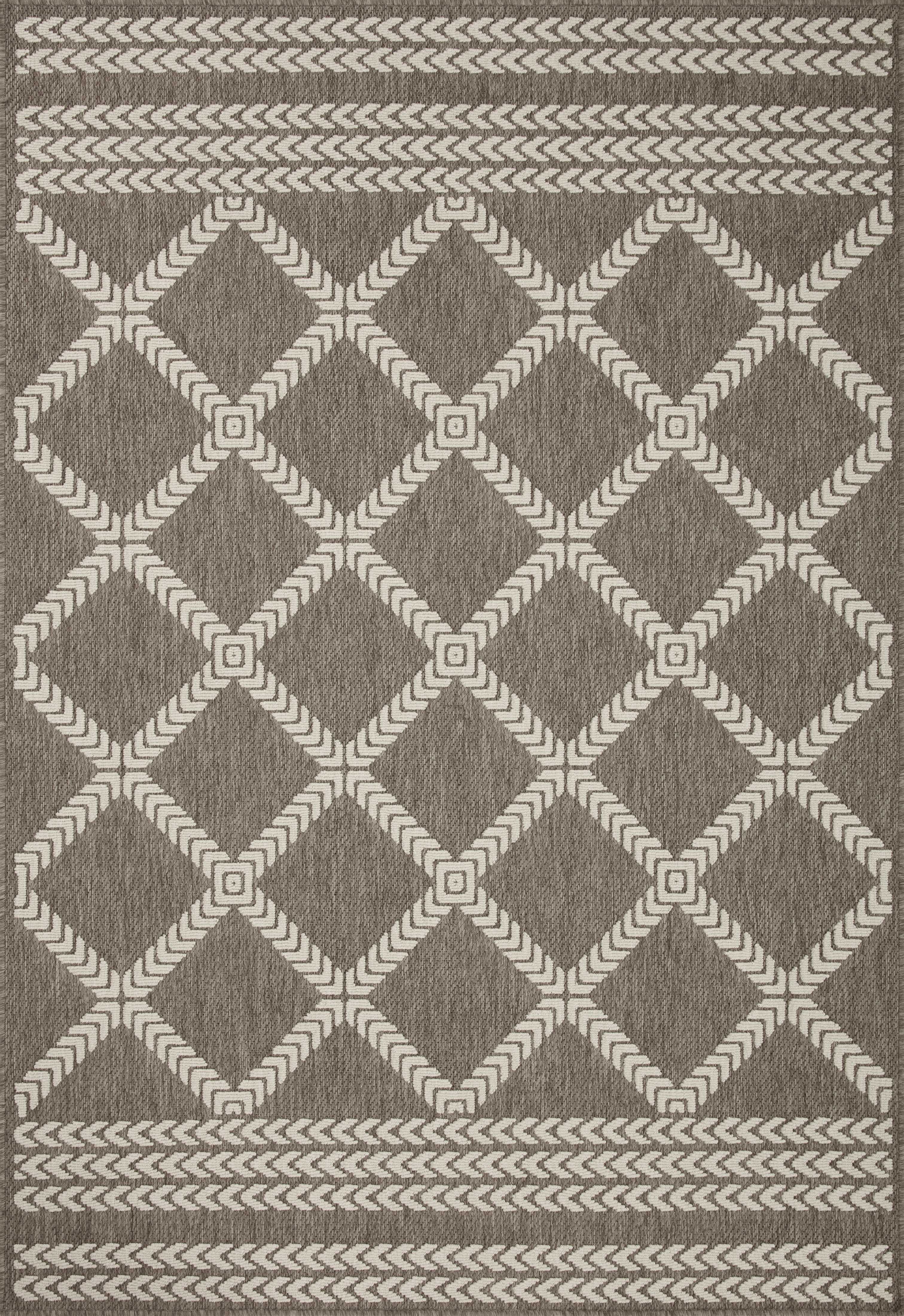 Rainier RAI-05 Natural and ivory modern indoor outdoor area rug, calming colors, weather-resistant polypropylene.