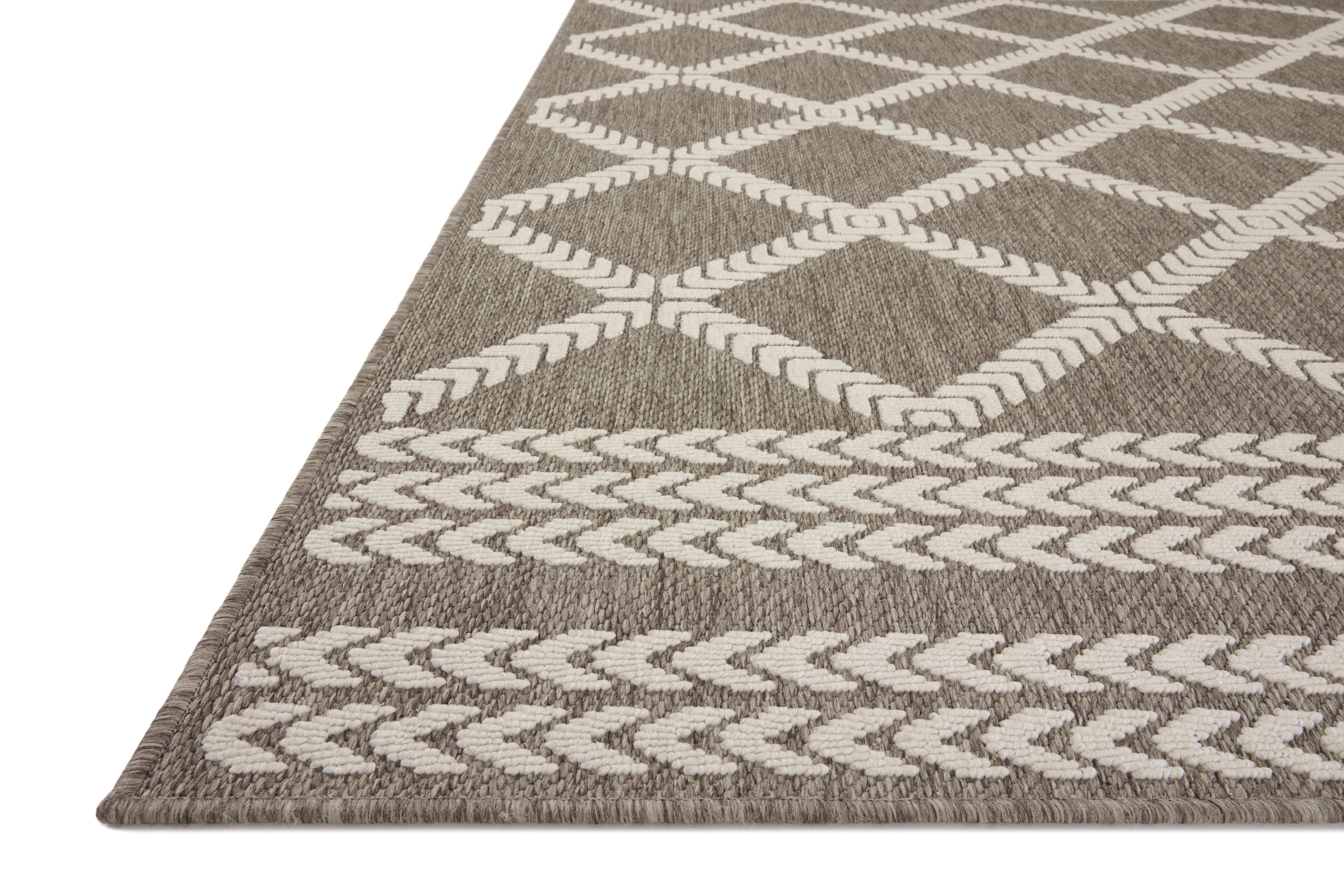 Rainier RAI-05 Natural and ivory modern indoor outdoor area rug, calming colors, weather-resistant polypropylene.