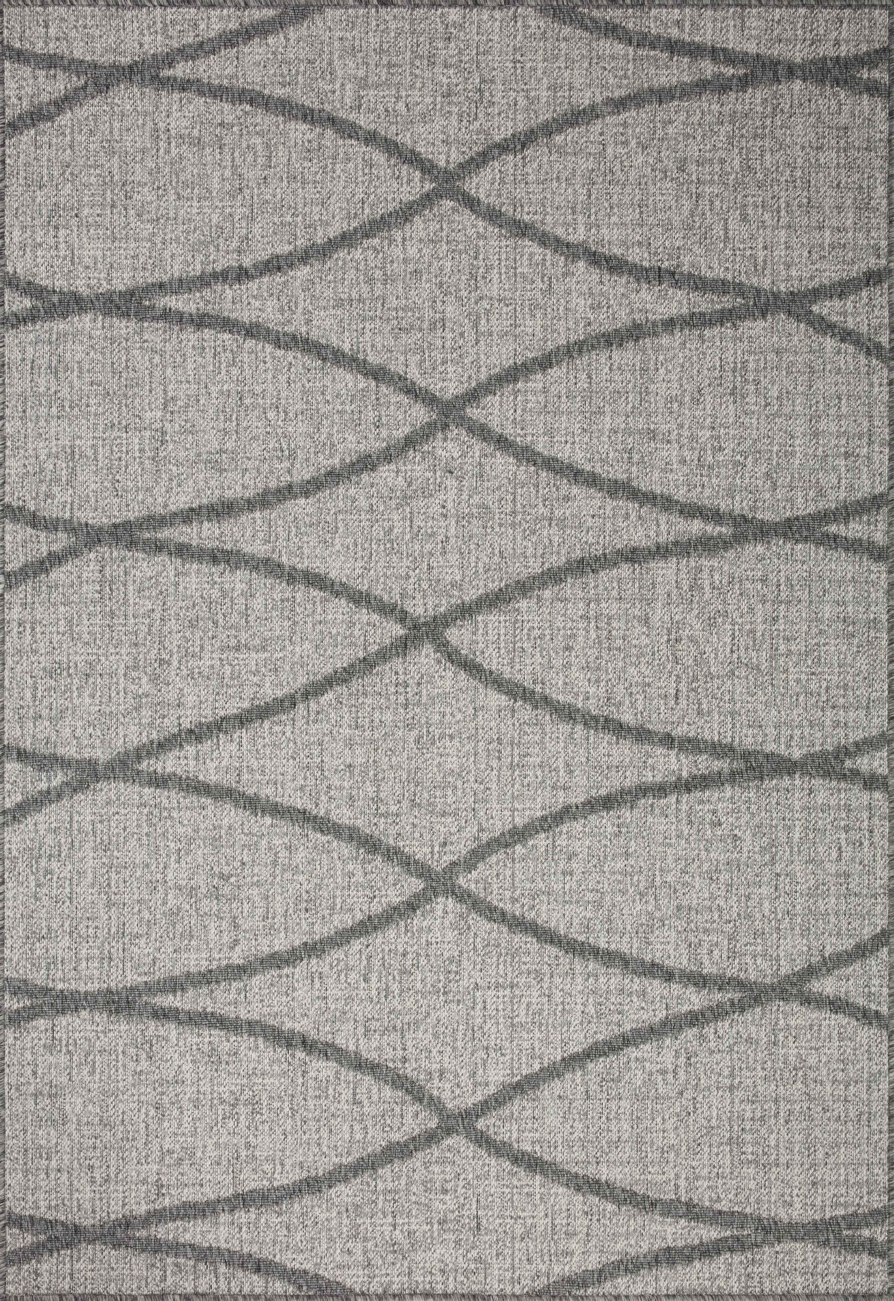 Rainier RAI-07 Dove and grey modern indoor outdoor area rug, soft neutral hues, durable polypropylene.