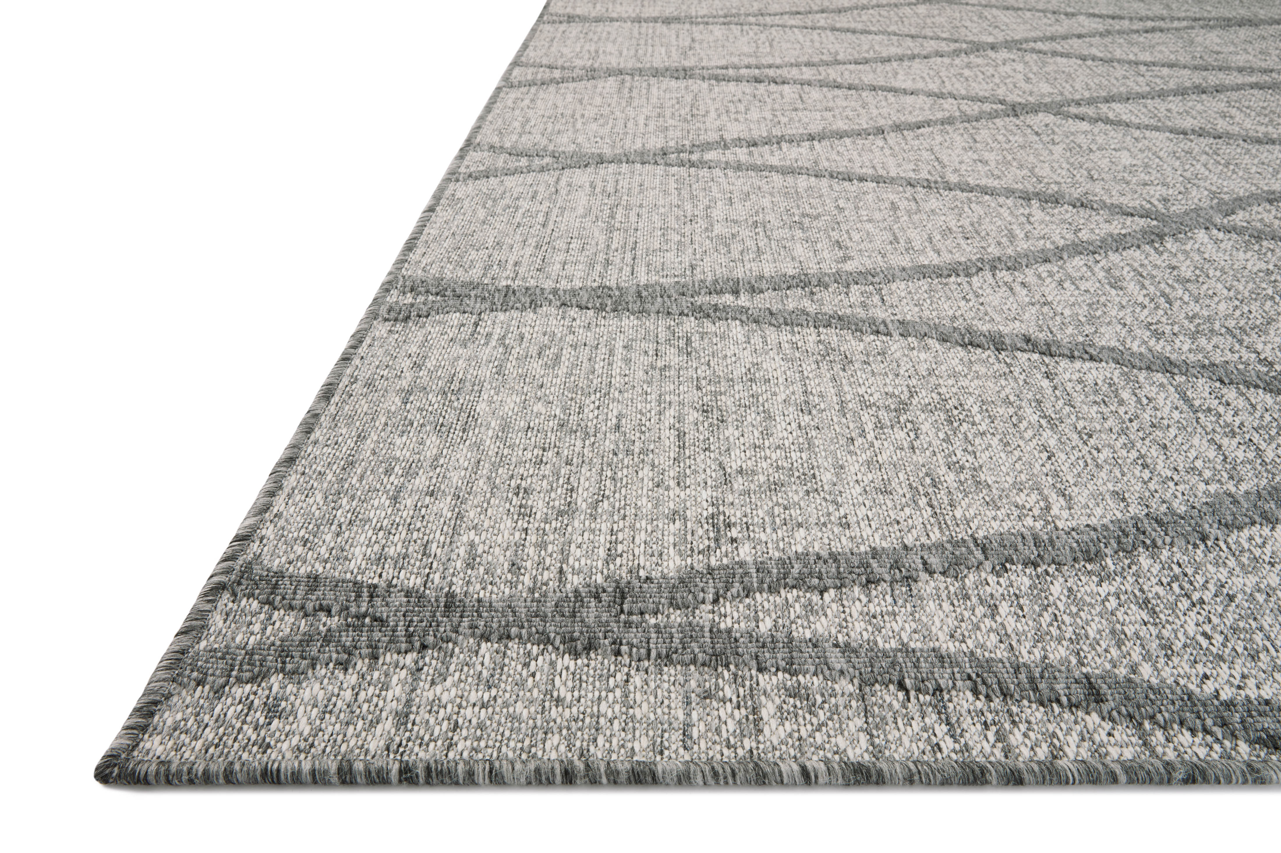 Rainier RAI-07 Dove and grey modern indoor outdoor area rug, soft neutral hues, durable polypropylene.