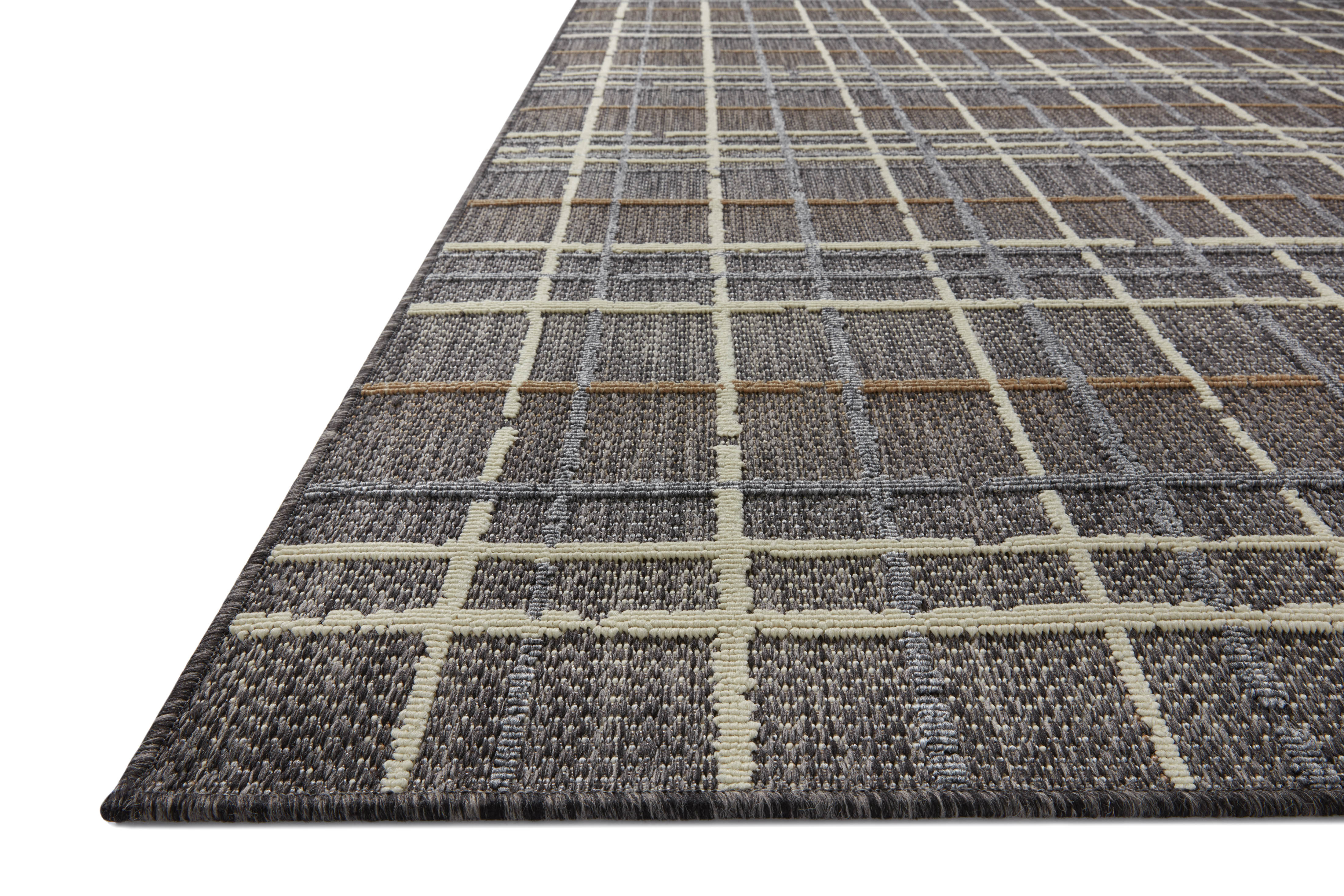 Rainier RAI-11 Charcoal and multi-color contemporary indoor outdoor area rug, resilient polypropylene, bold design
