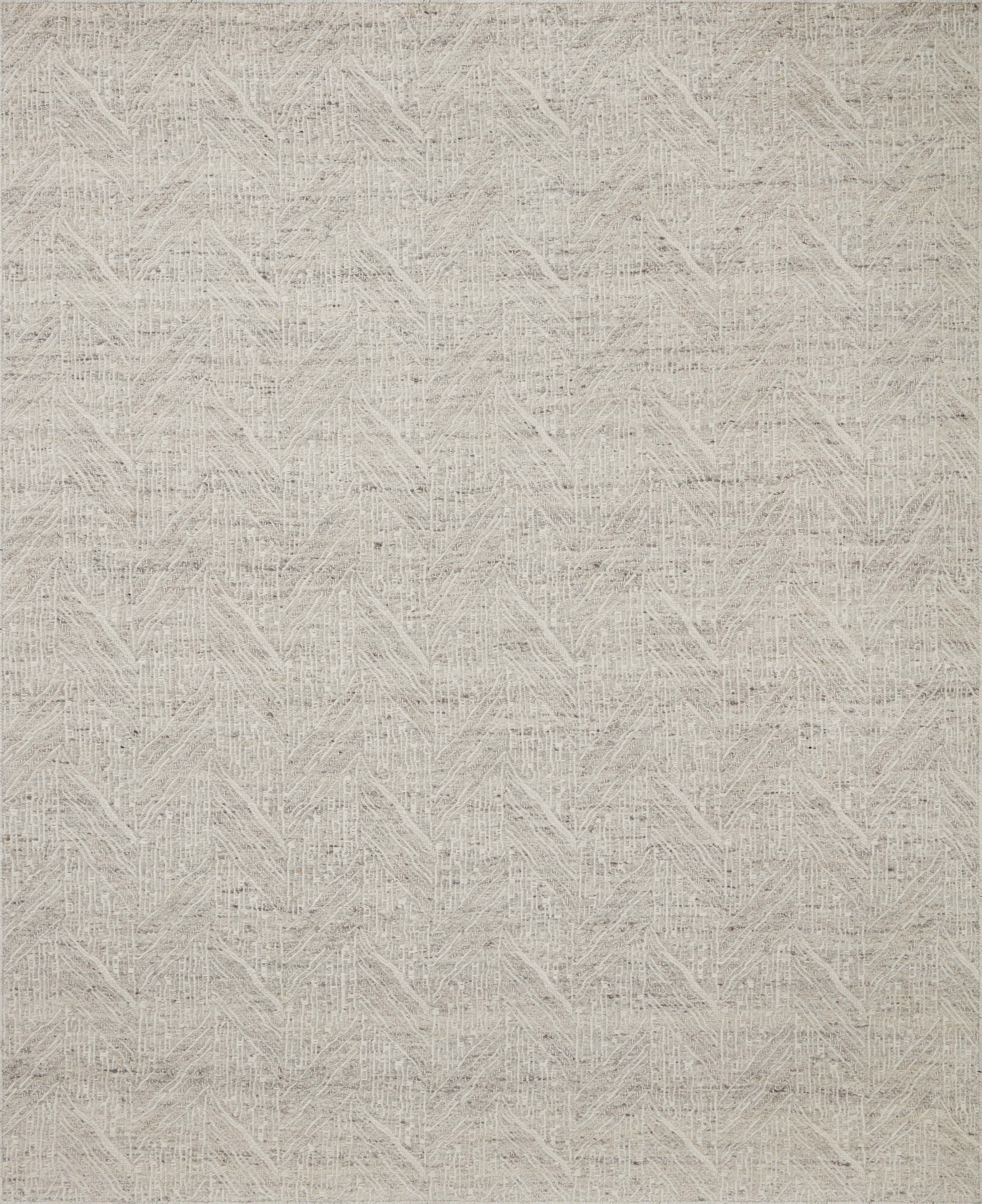 Raven RAV-01 Silver / Ivory Area Rug – Silver and ivory rug featuring layered geometric motifs, handwoven in India from wool and cotton. GoodWeave certified for ethical craftsmanship.