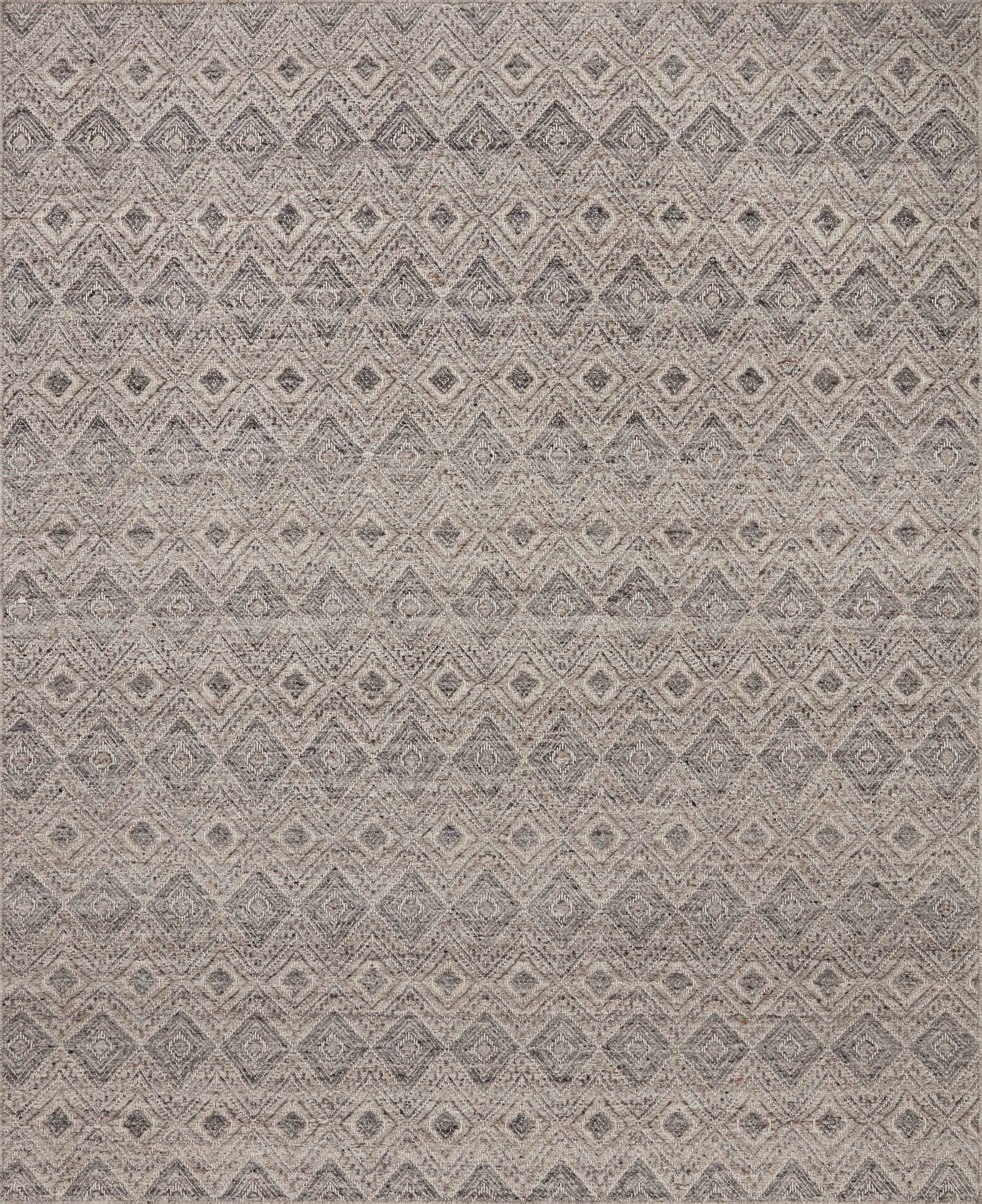 Raven RAV-02 Taupe / Grey Area Rug – Taupe and grey geometric rug, handwoven with wool and cotton yarns. Thick, sturdy, and GoodWeave certified for responsible sourcing.