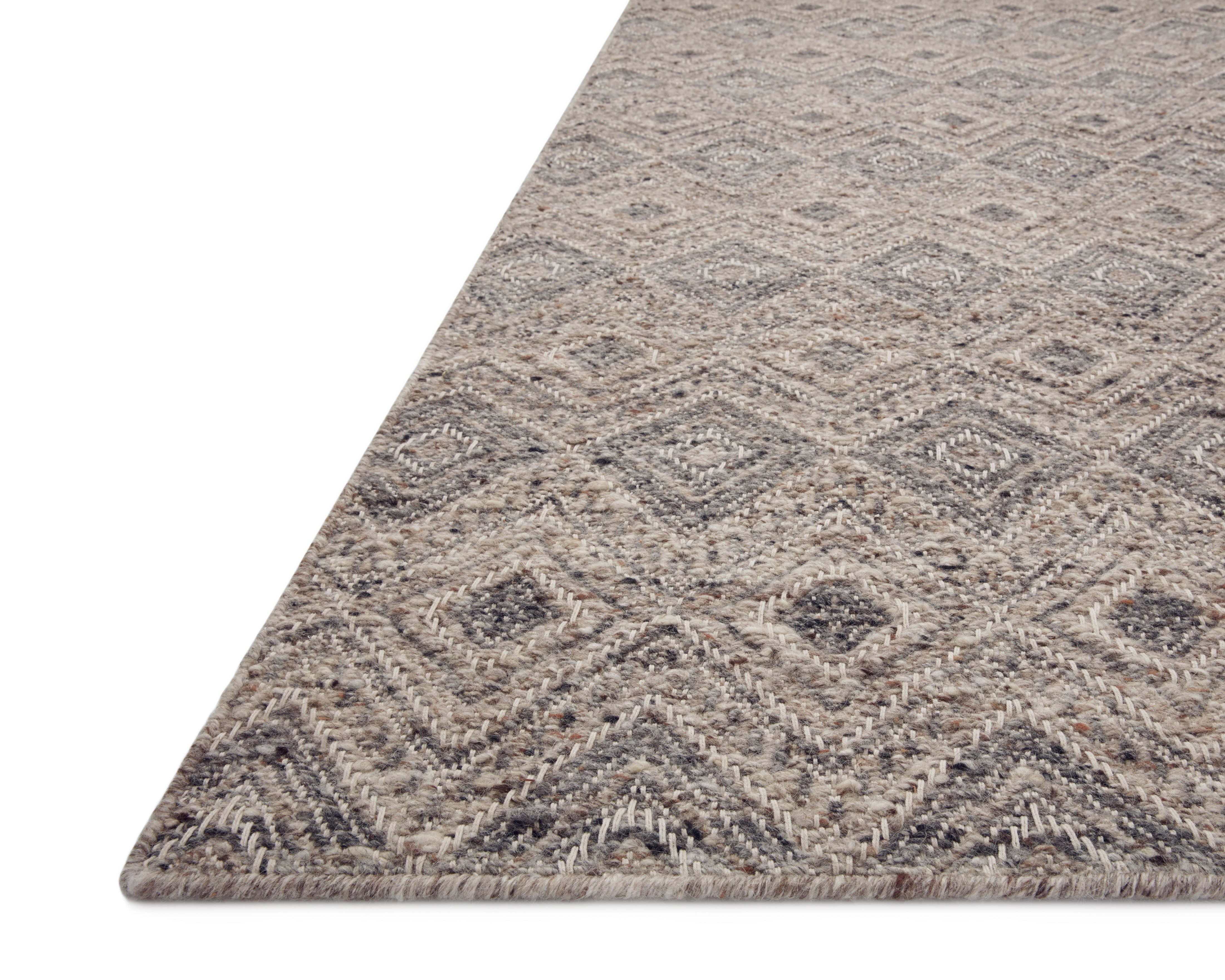 Raven RAV-02 Taupe / Grey Area Rug – Taupe and grey geometric rug, handwoven with wool and cotton yarns. Thick, sturdy, and GoodWeave certified for responsible sourcing.
