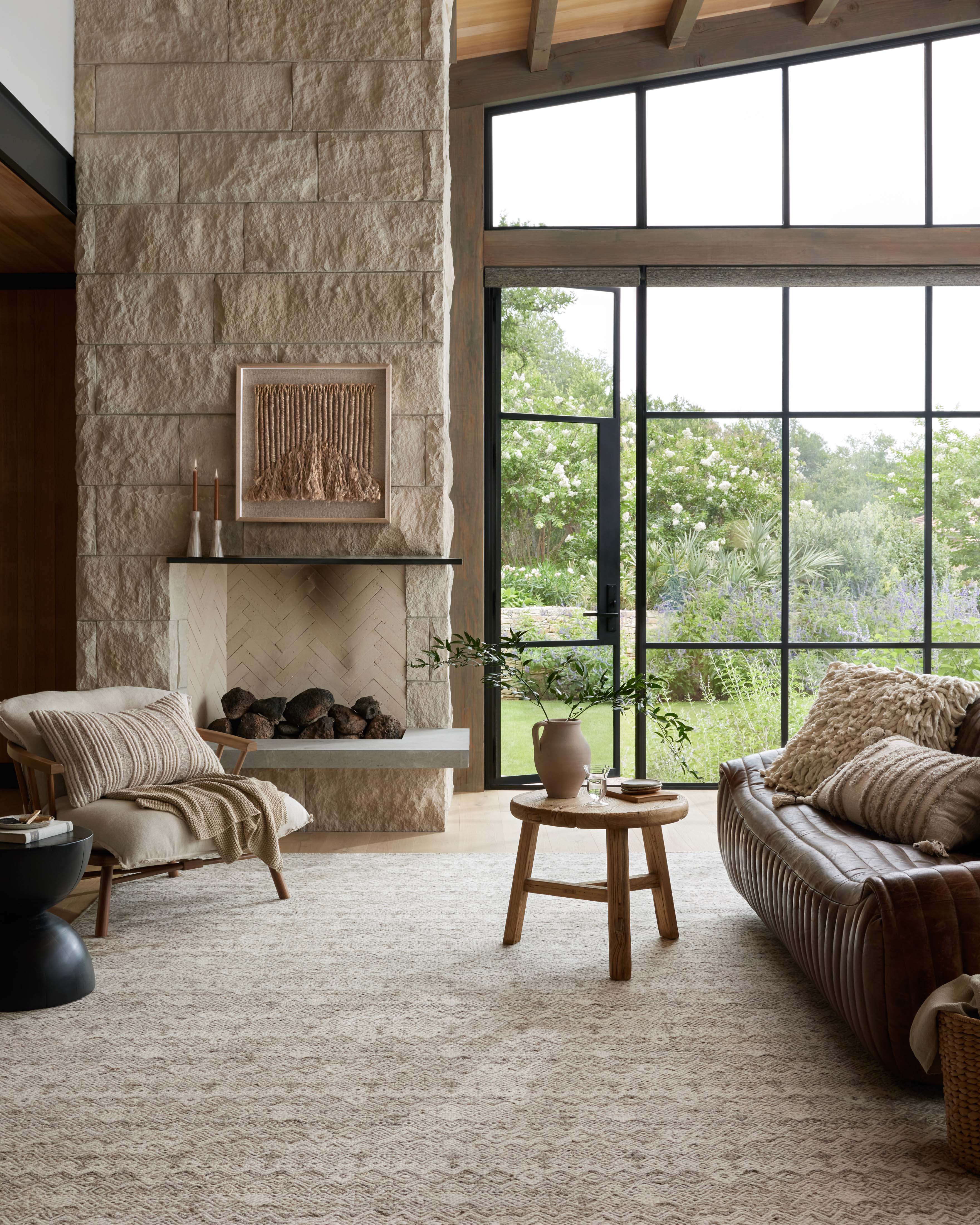 Raven RAV-03 Dove / Ivory Area Rug – Dove and ivory rug with layered geometric pattern, handwoven from wool and cotton. Durable, elegant, and GoodWeave certified.