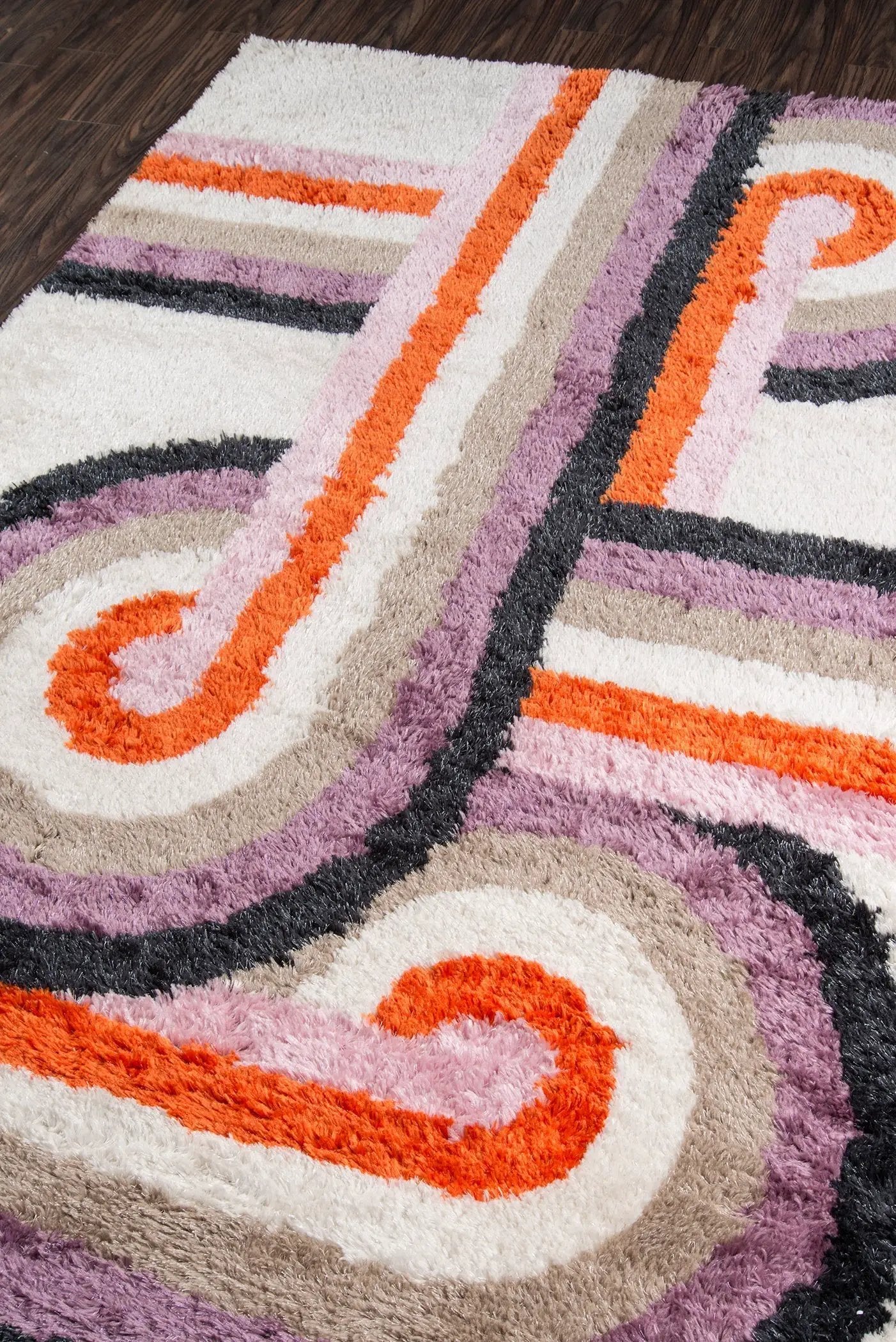 Retro RET-5 (Turnstyle) Lavender Area Rug by Novogratz by Momeni