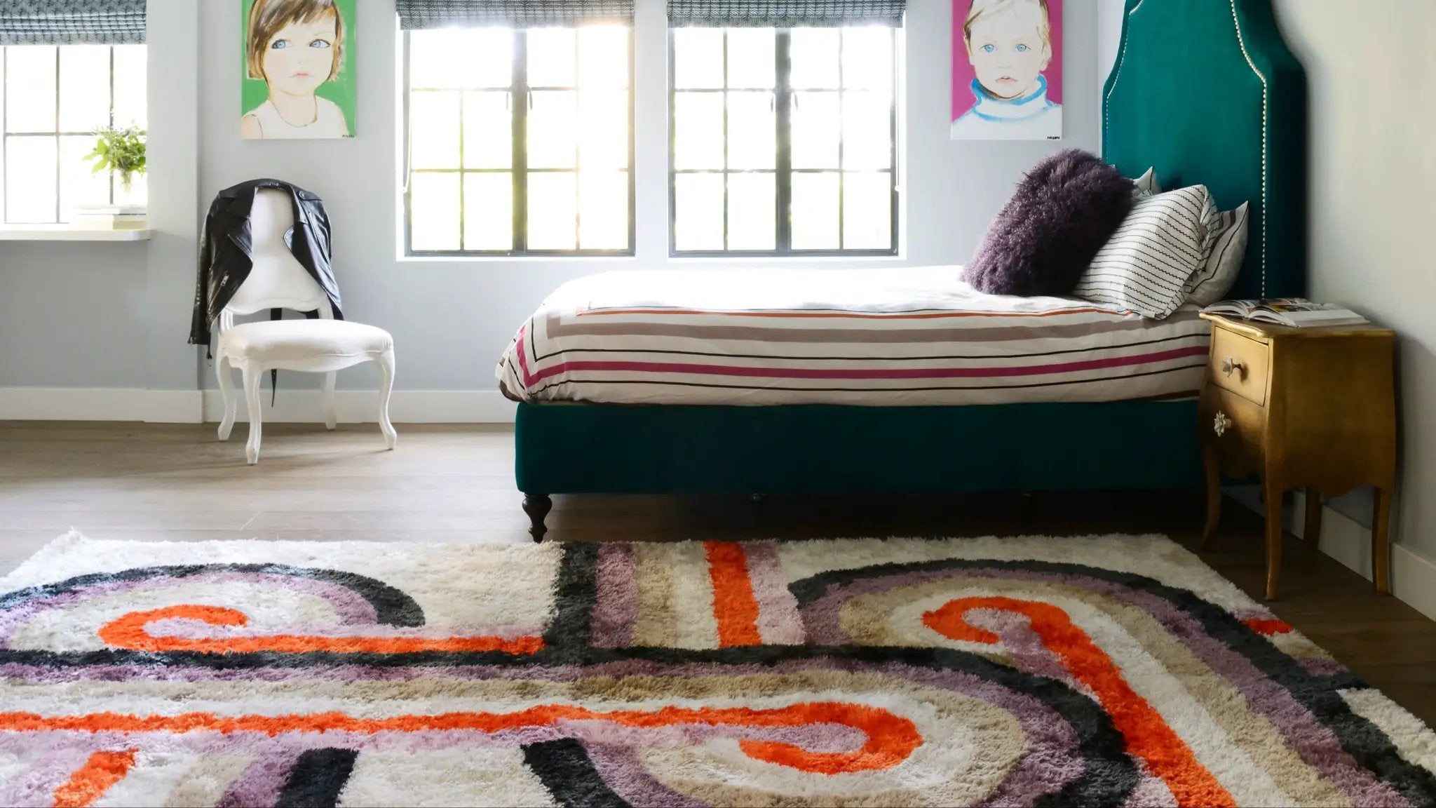 Retro RET-5 (Turnstyle) Lavender Area Rug by Novogratz by Momeni
