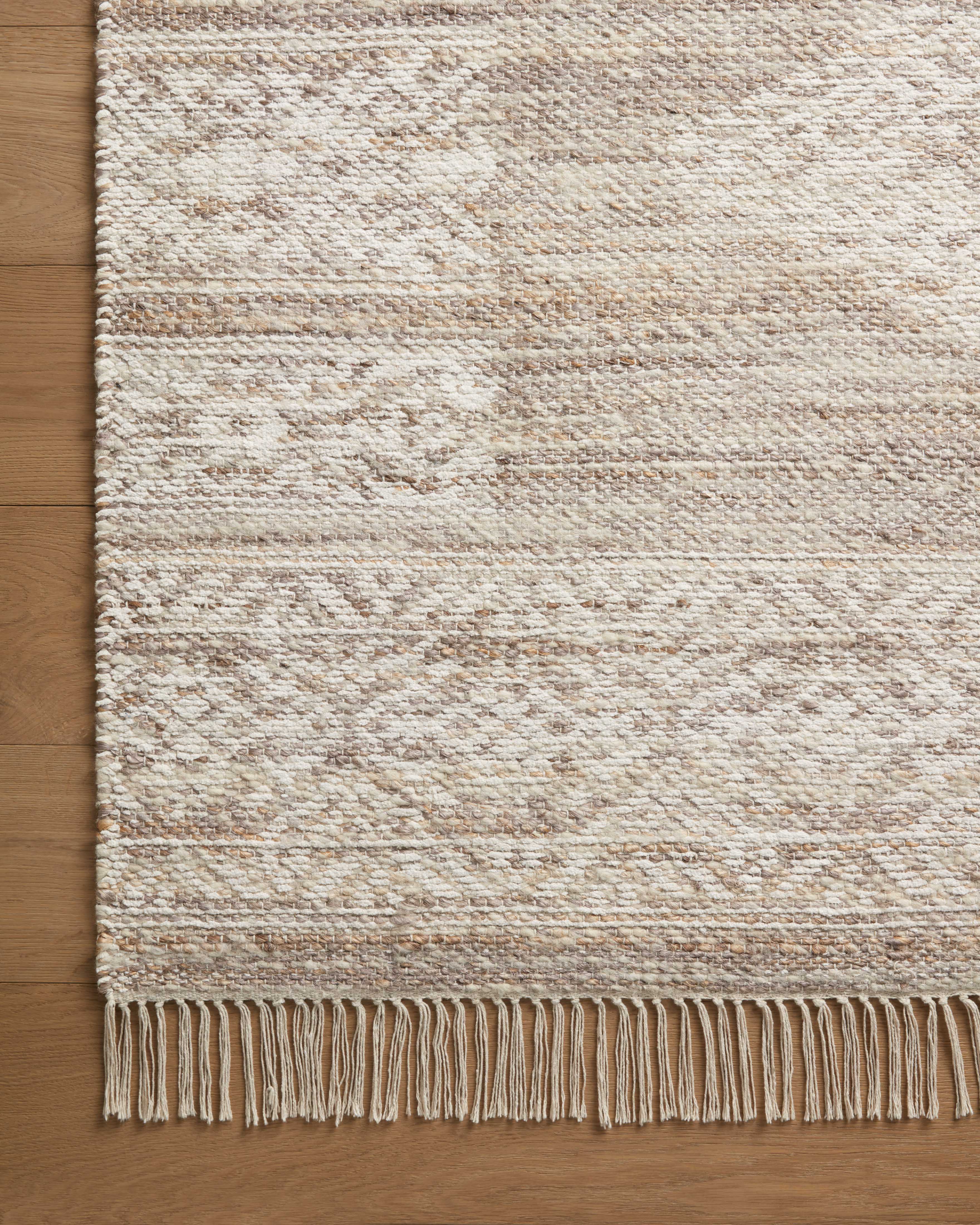 Rivers RIV-05 Area Rug, a modern flatweave rug with reversible design, symmetrical motifs, and a lilac and ivory palette for artful depth in neutral interiors.
