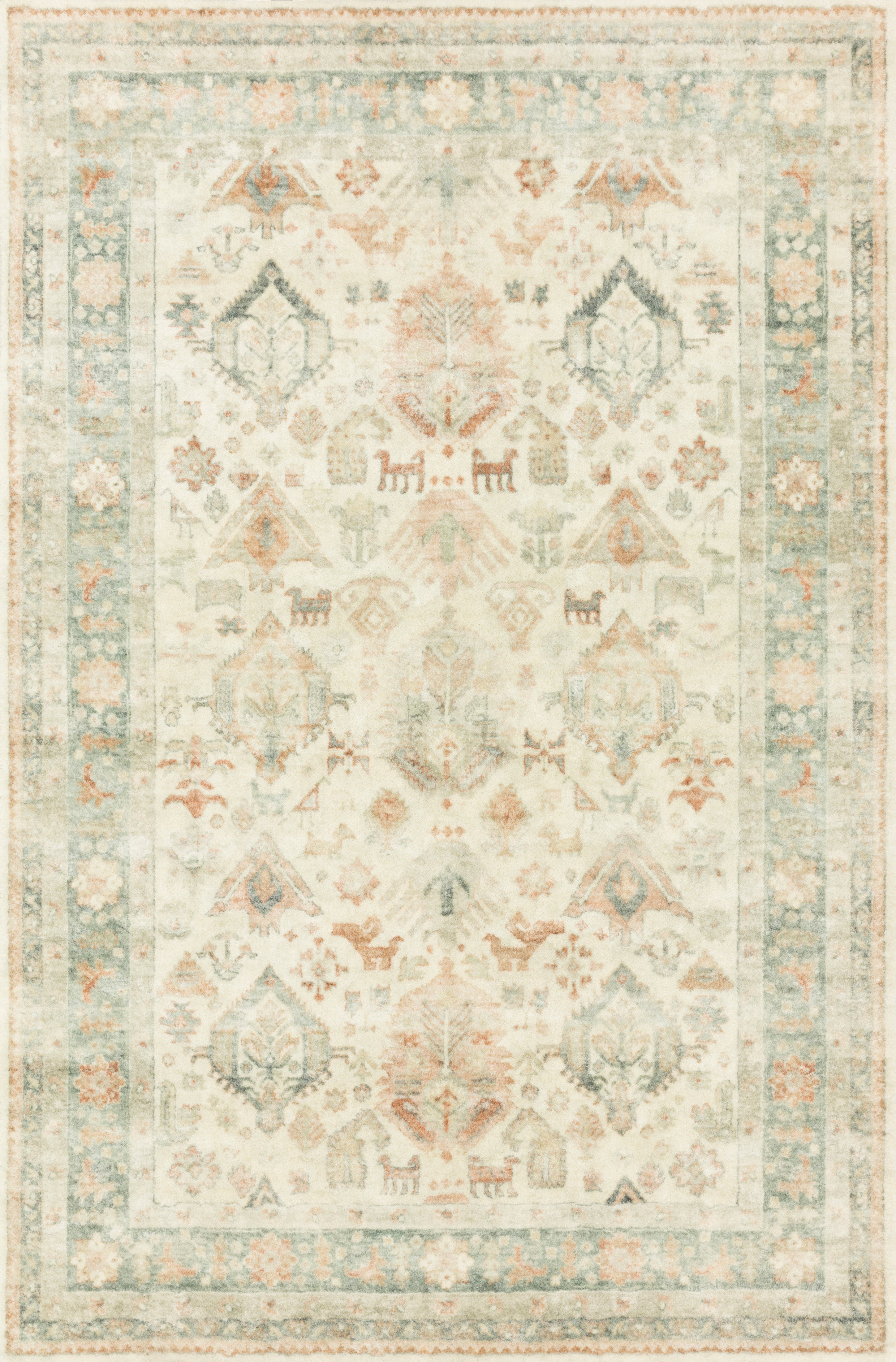 Rosette ROS-01 Beige/Multi Area Rug, with plush texture and classic beige accents.