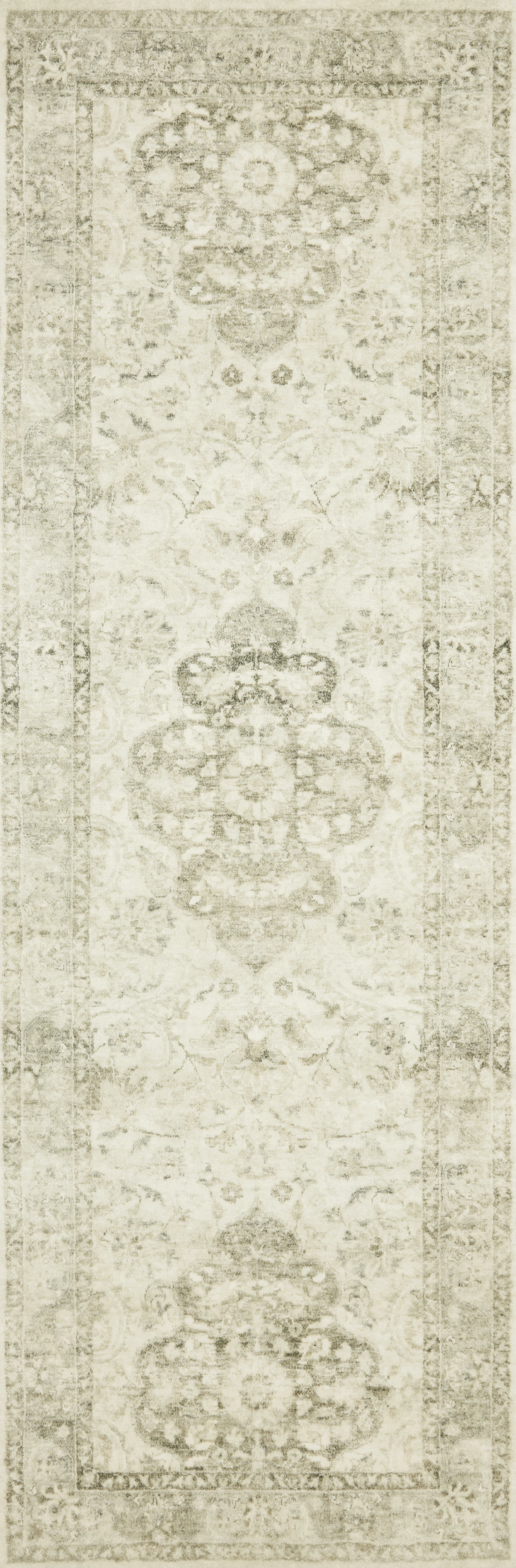 Rosette ROS-02 Ivory/Silver Area Rug, soft ivory and silver design.