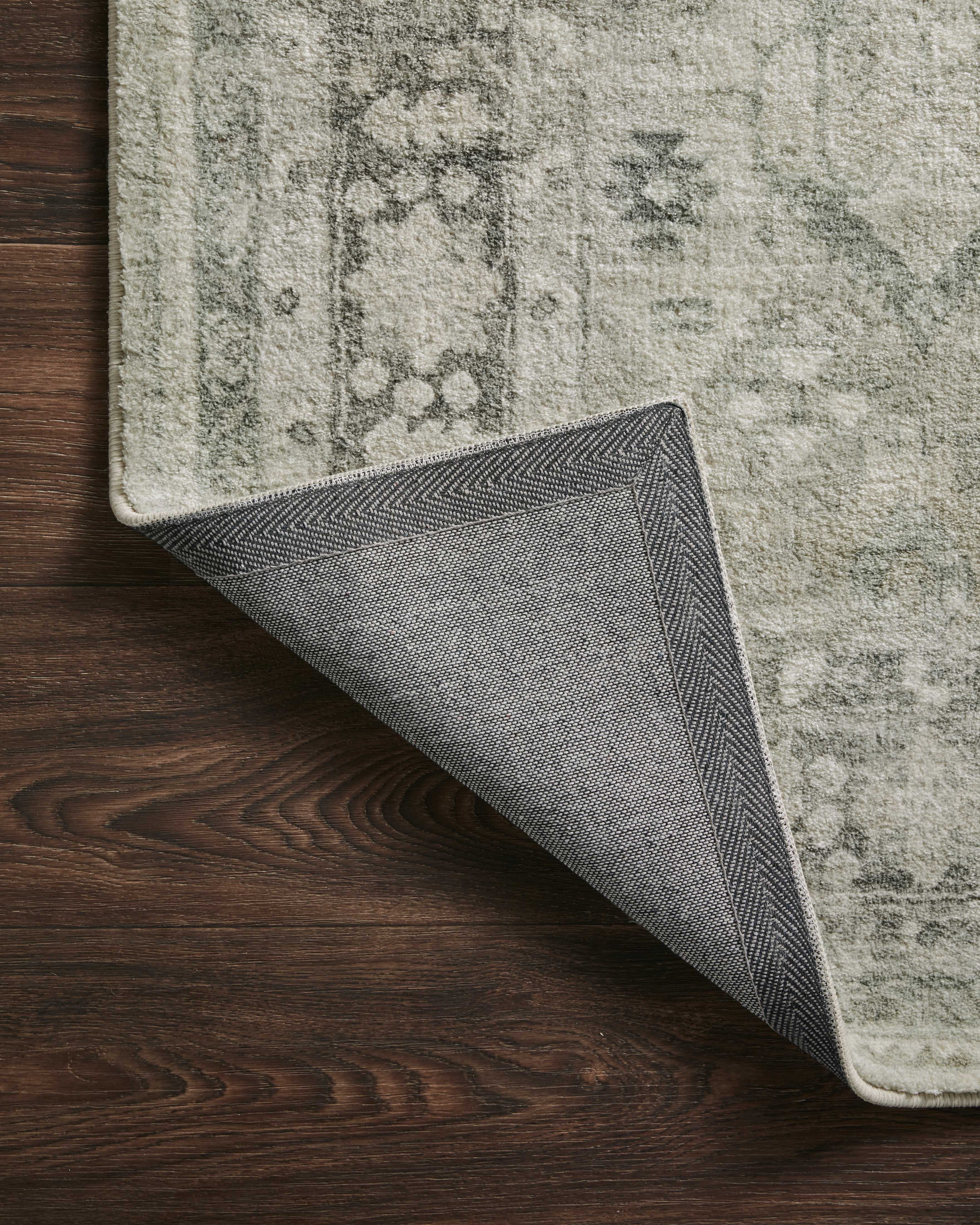 Rosette ROS-04 Steel/Graphite Area Rug, plush steel and graphite motif.