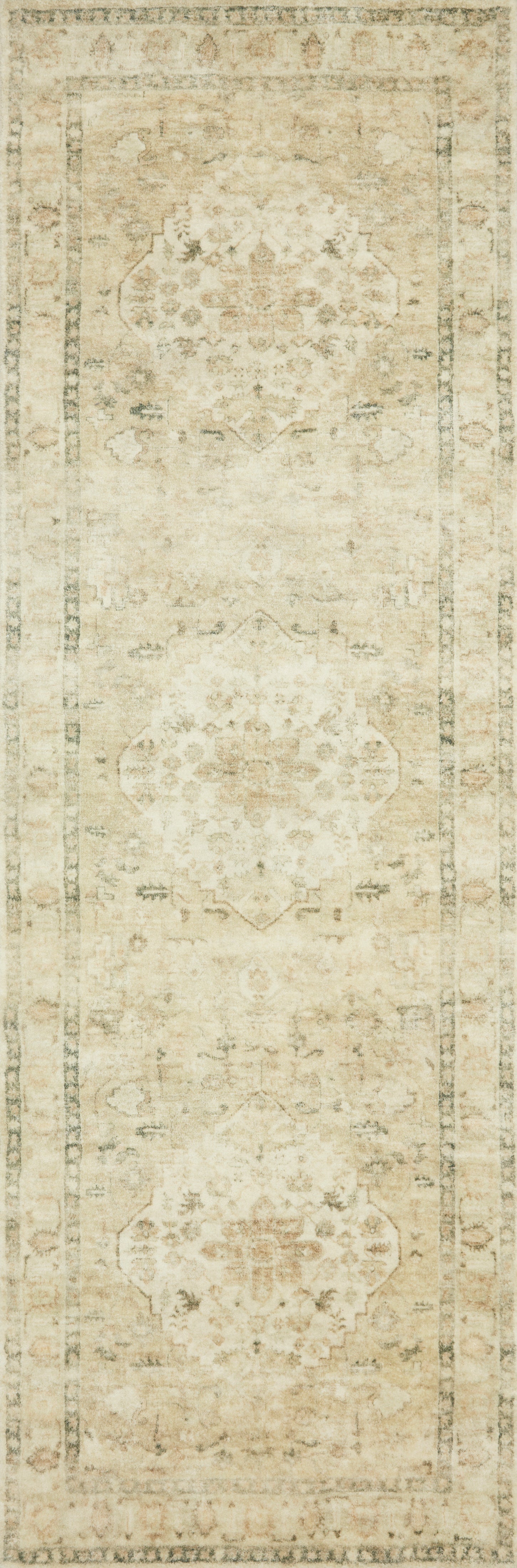 Rosette ROS-05 Sand/Ivory Area Rug, soft sand and ivory pattern.