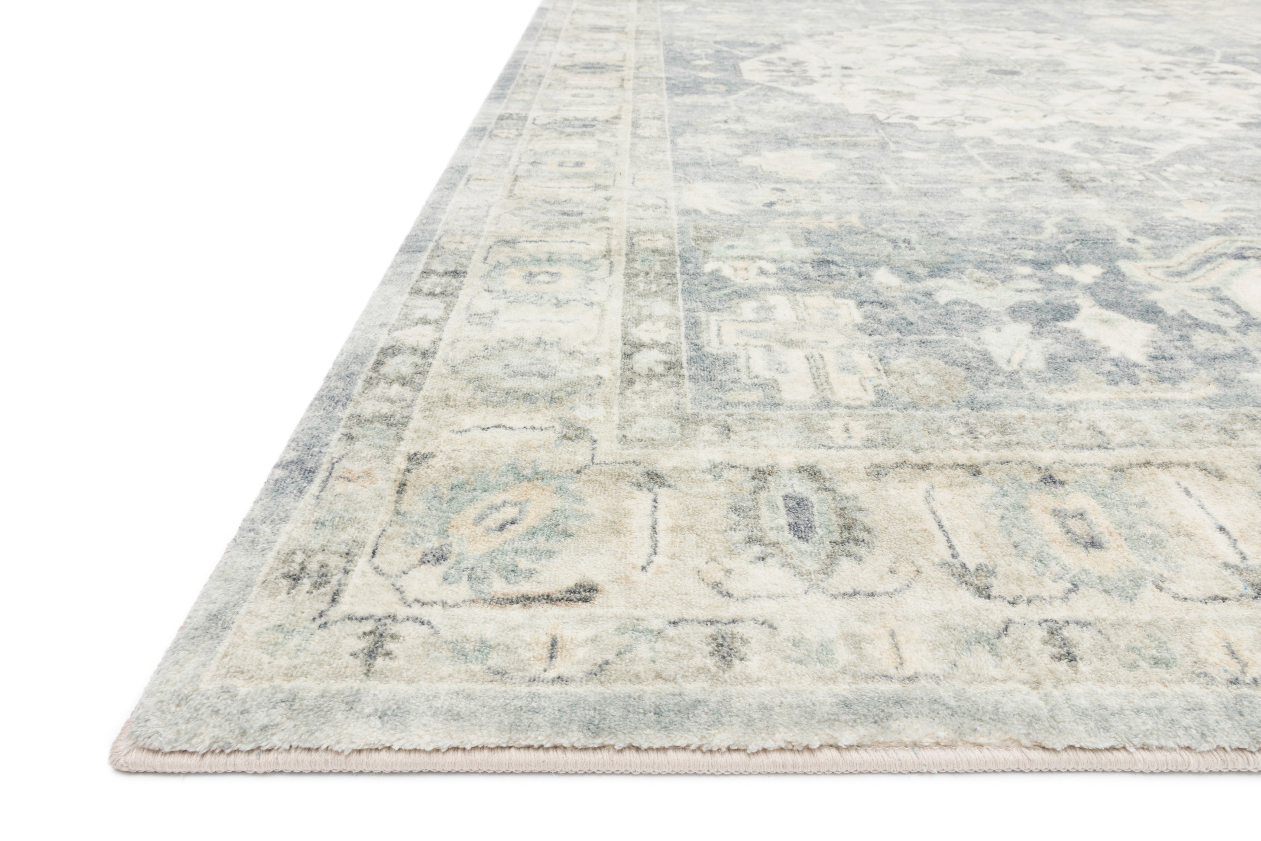 Rosette ROS-07 Denim/Fog Area Rug, ultra-soft with denim and fog tones.