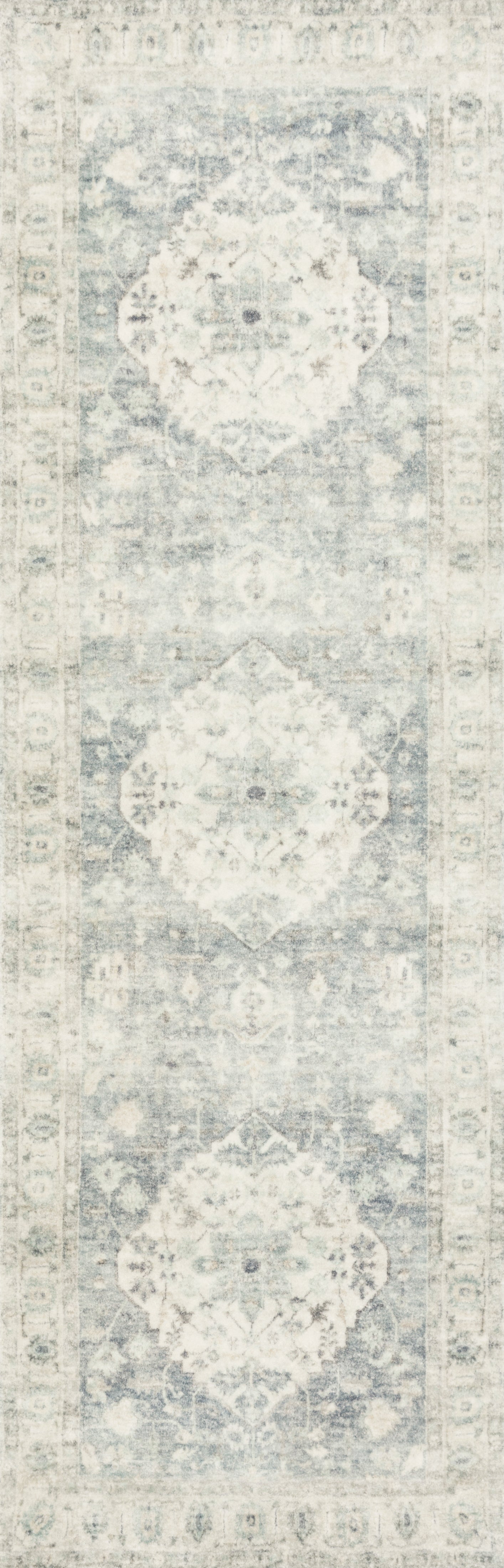 Rosette ROS-07 Denim/Fog Area Rug, ultra-soft with denim and fog tones.