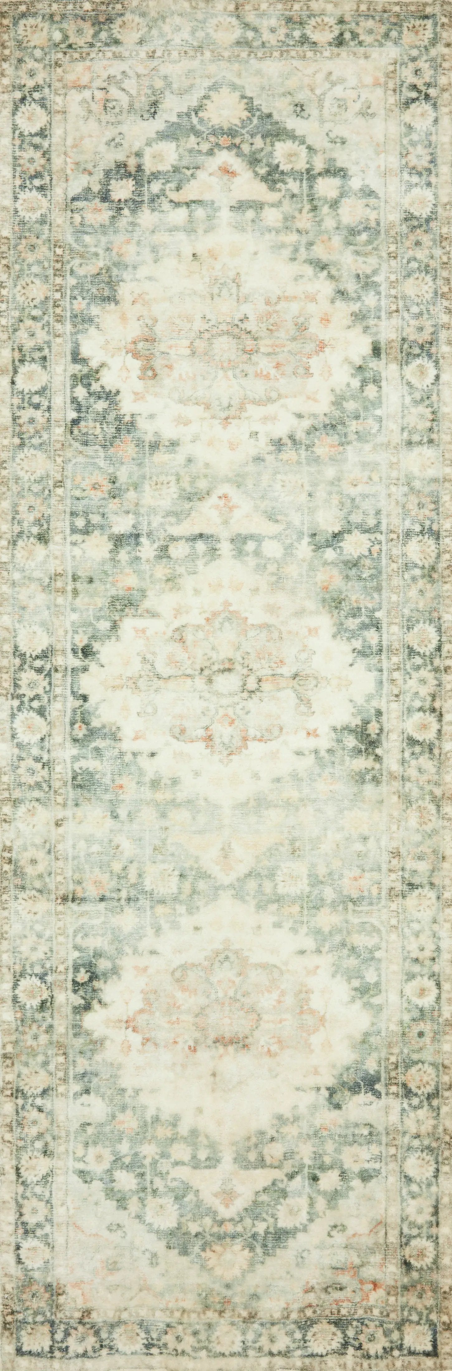 Rosette ROS-08 Teal / Ivory Area Rug by Loloi