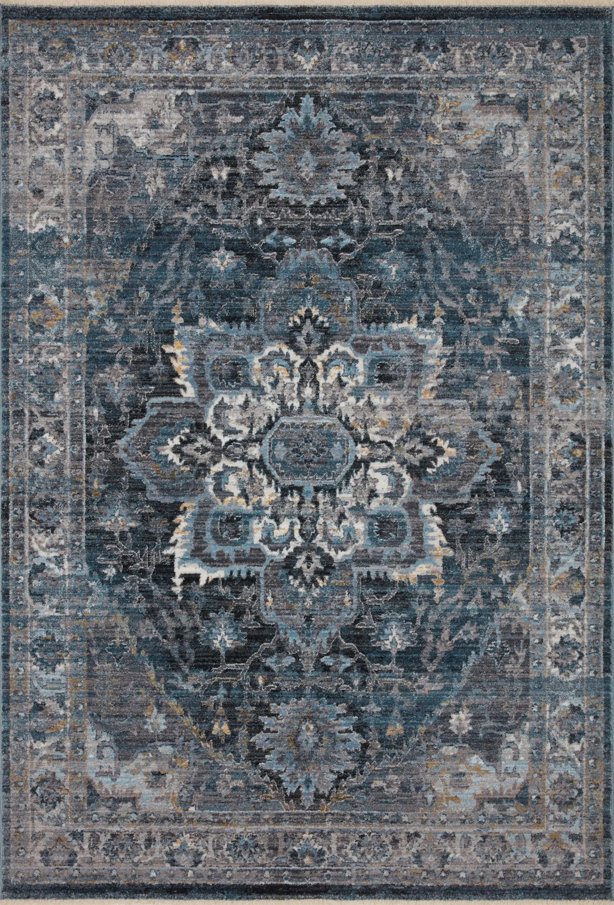 Samra SAM-01 Denim / Grey Area Rug by Loloi