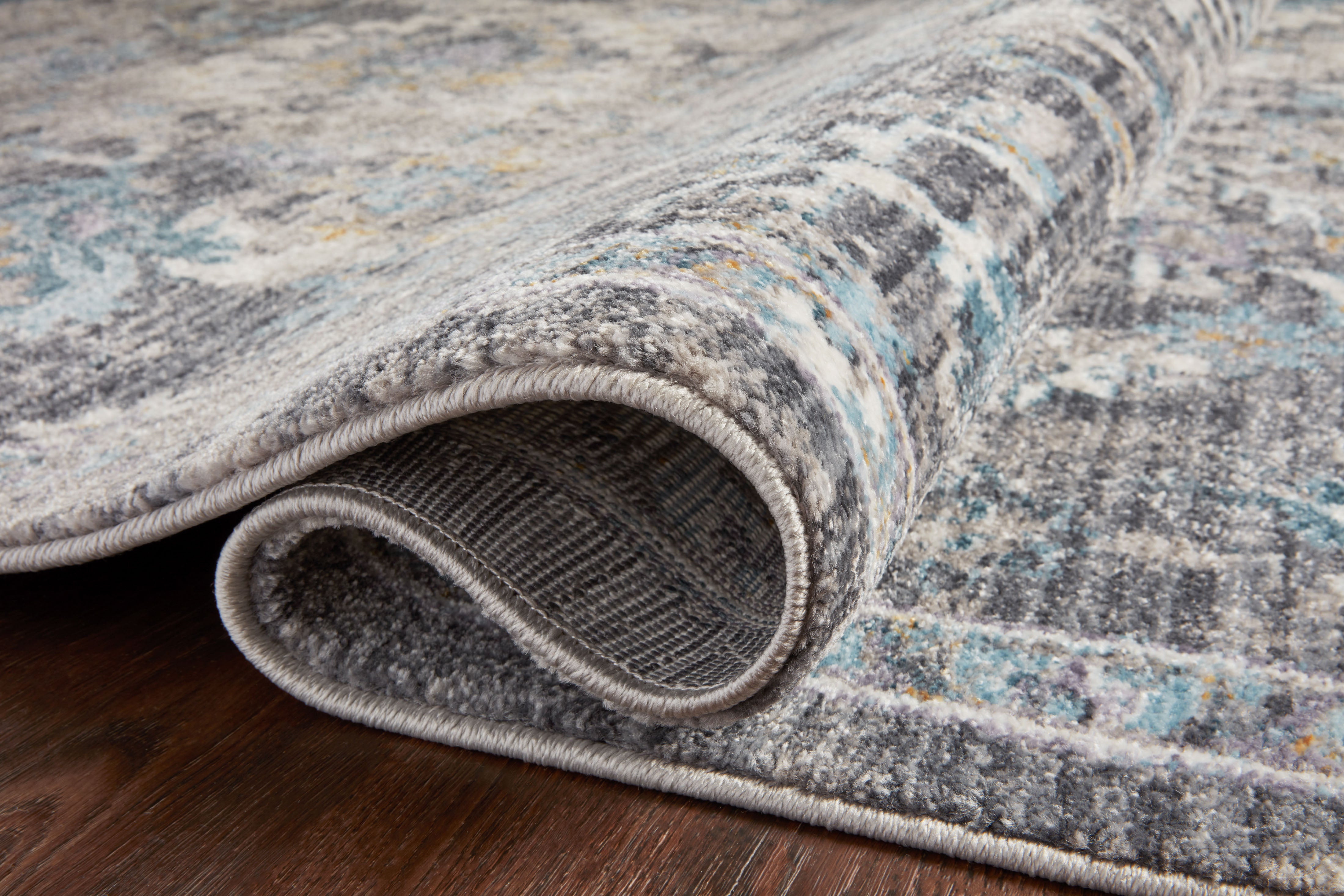 Samra SAM 02 grey multi area rug with subtle color accents, durable polypropylene Turkish rug for modern interiors