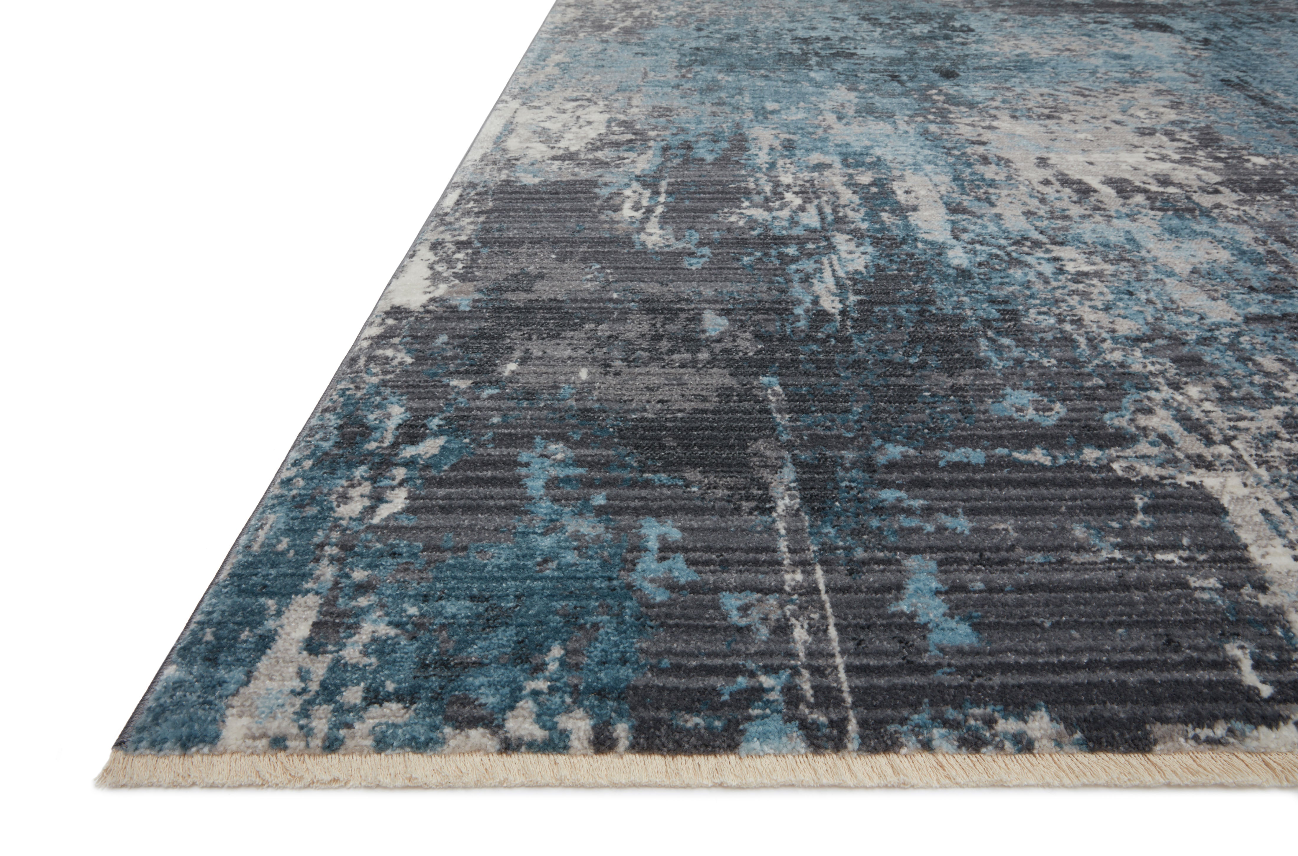 Samra SAM 06 charcoal sky area rug with contrasting accents, modern polypropylene living room rug