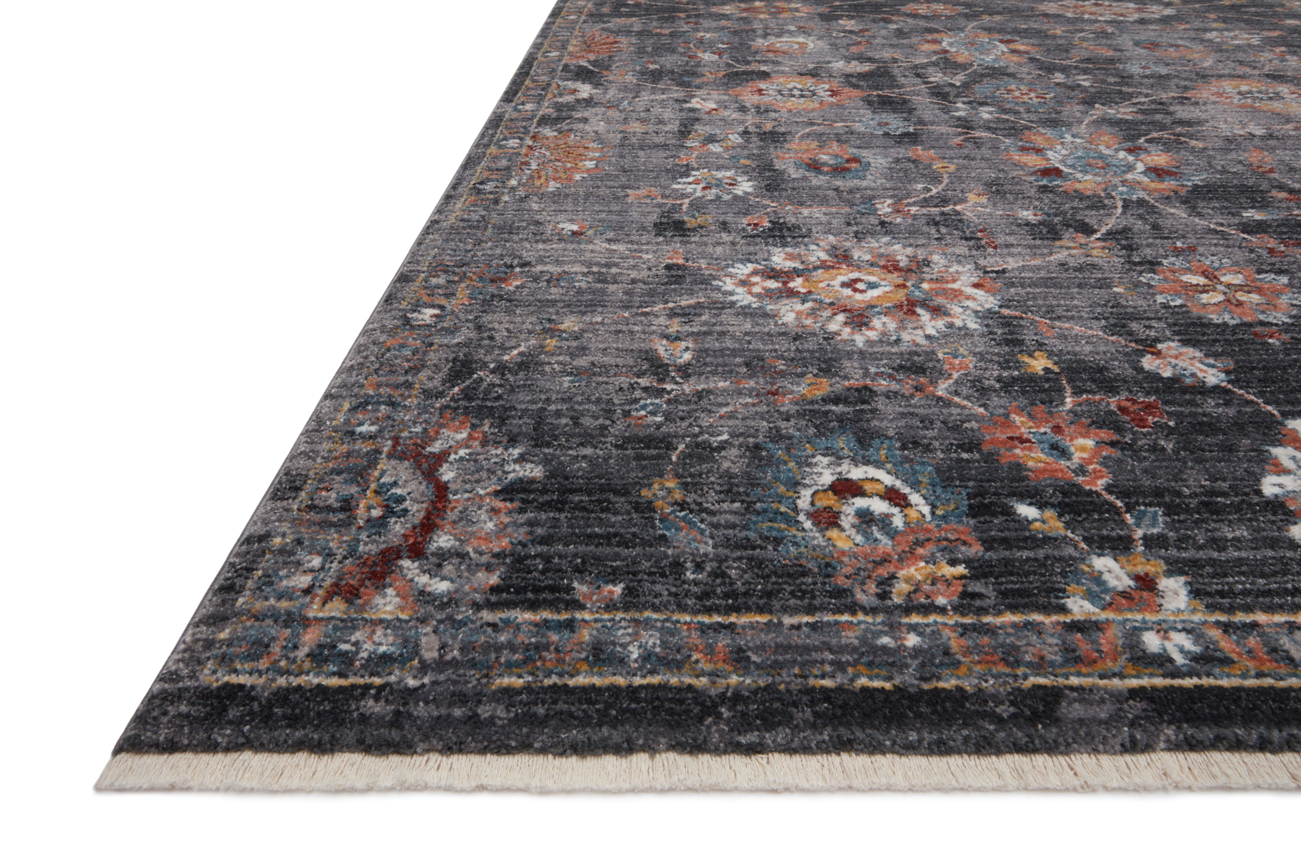 Samra SAM 08 charcoal multi area rug with layered color detailing, modern statement polypropylene rug