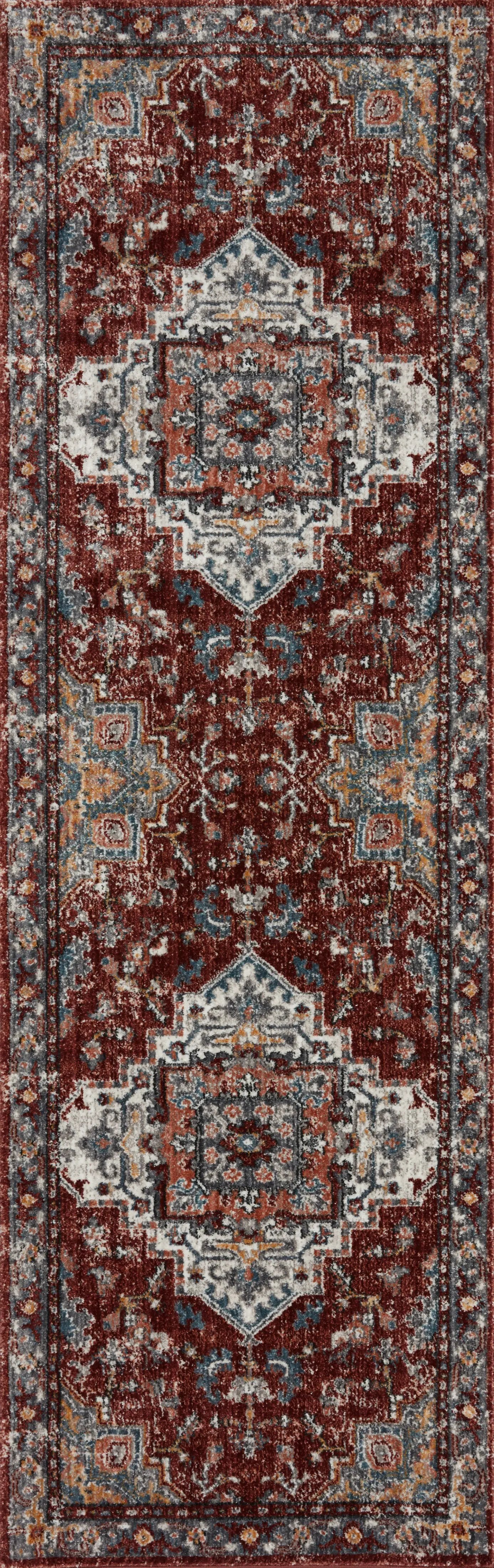 Samra SAM-10 Brick / Grey Area Rug by Loloi
