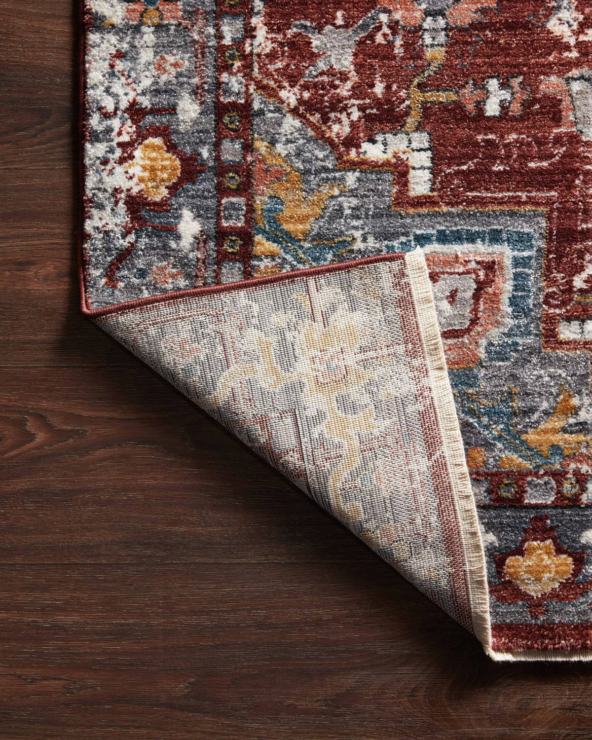 Samra SAM-10 Brick / Grey Area Rug by Loloi