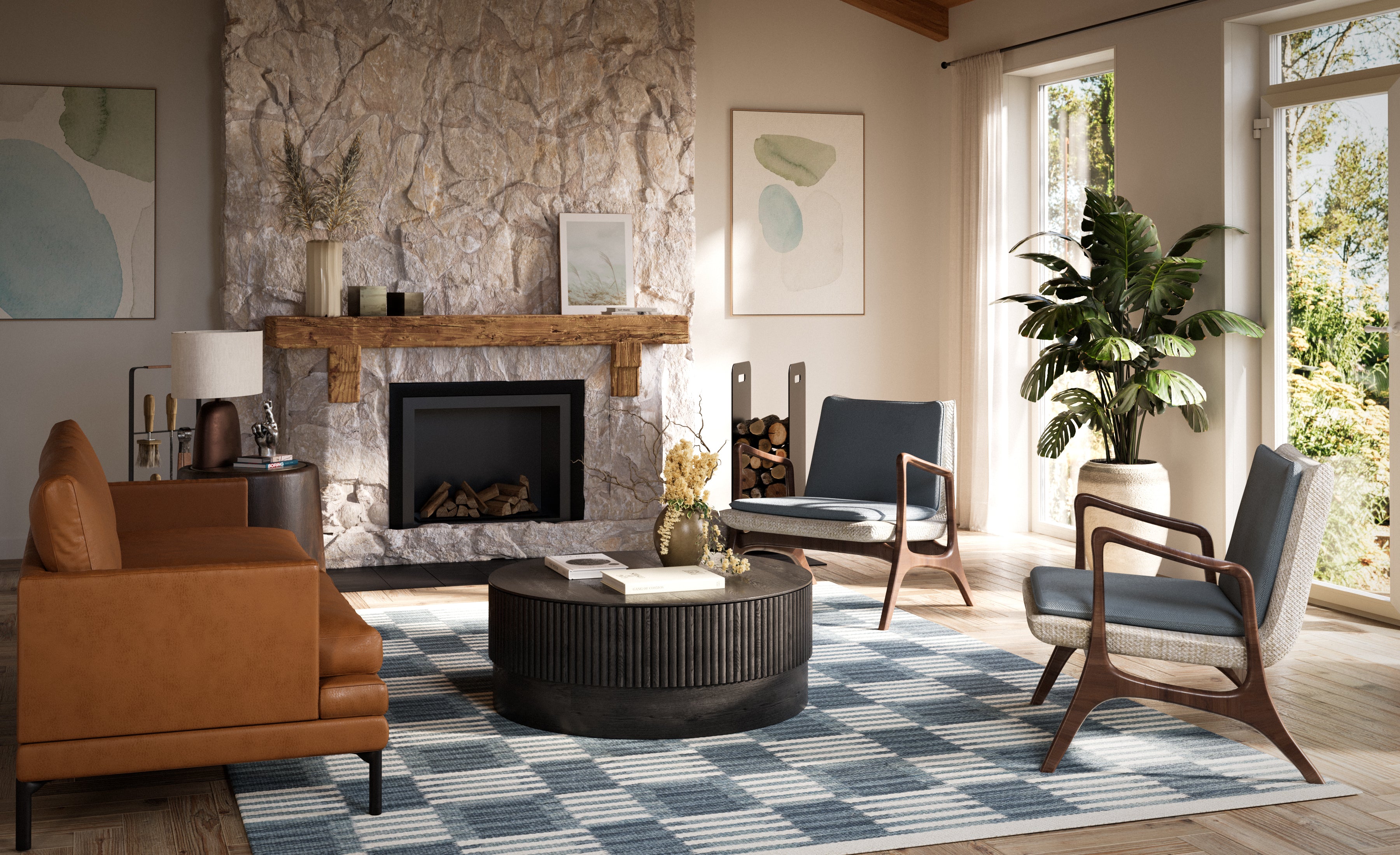 Momeni Scandi SCN-3 Blue Hand Woven Area Rug