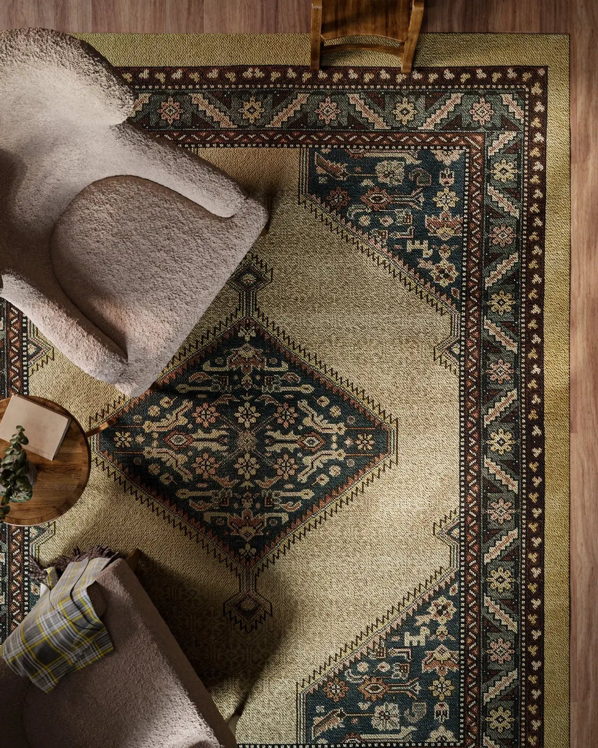 Serab SRB-1 Blue Area Rug by Momeni