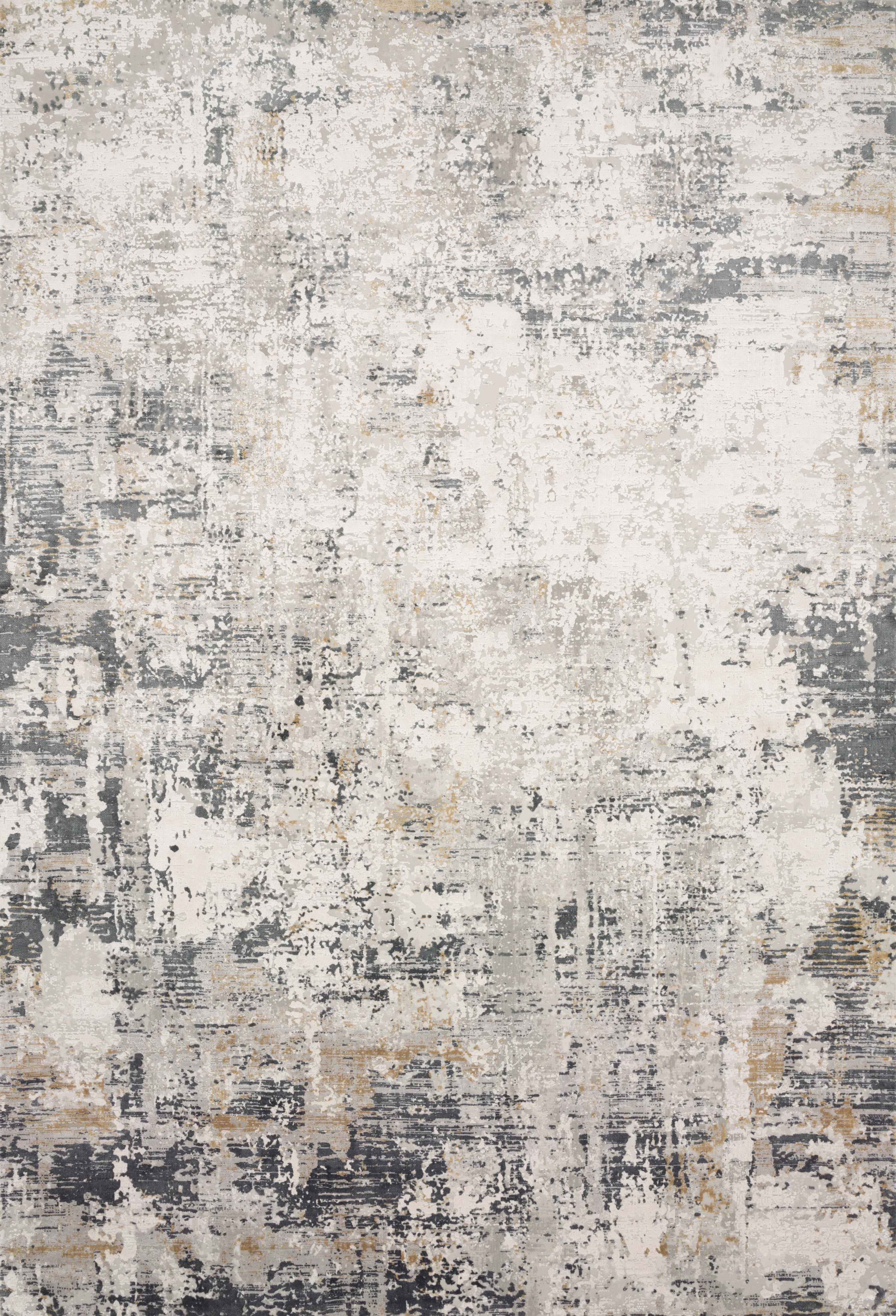 Sienne SIE-07 Ivory/Granite area rug with distressed tonal texture, ivory and granite grey tones