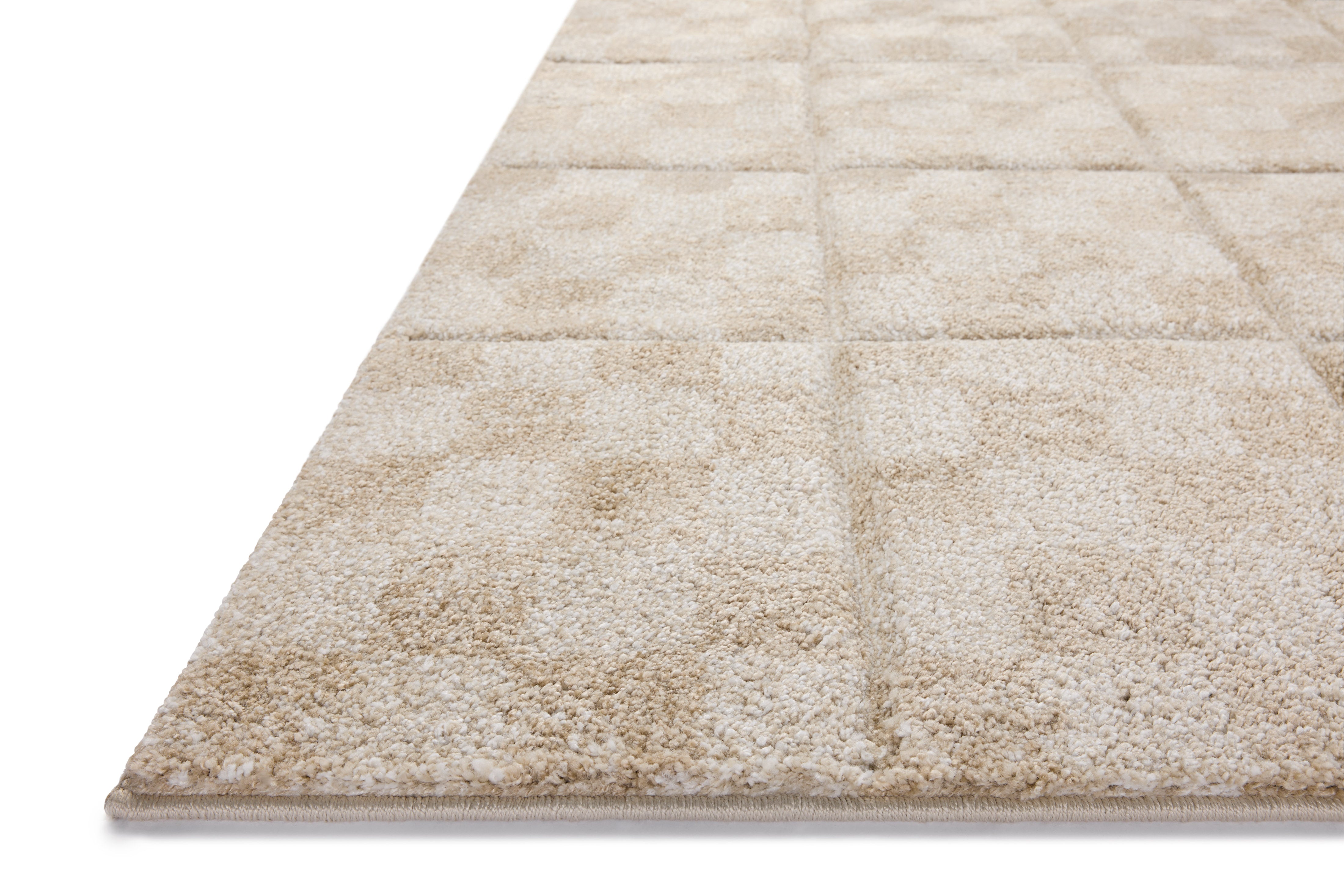 SILAS SLA-01 Oatmeal/Sand geometric area rug with subtle, distressed, faded pattern