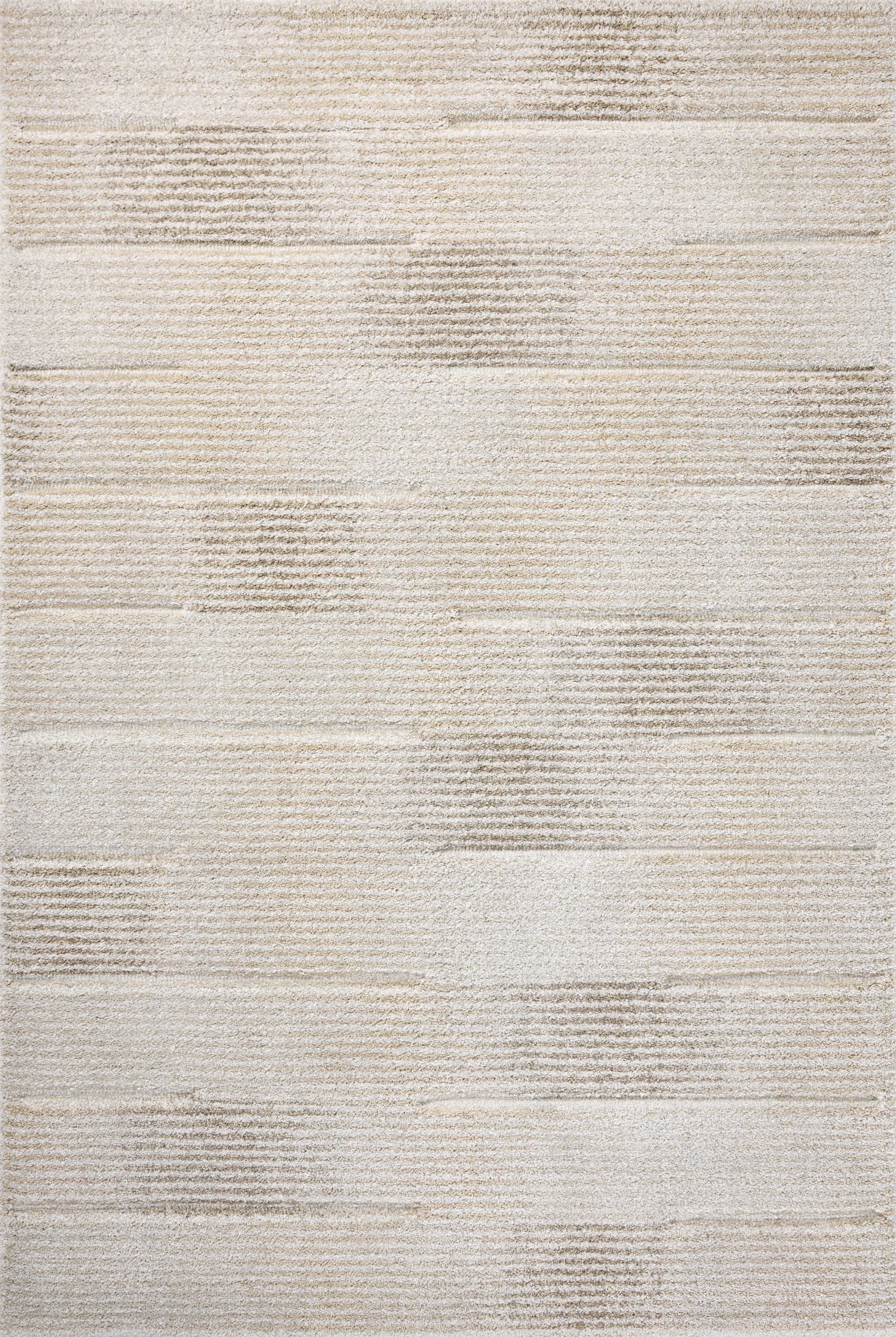 SILAS SLA-02 Fog/Natural geometric area rug with soft neutral tones and distressed finish