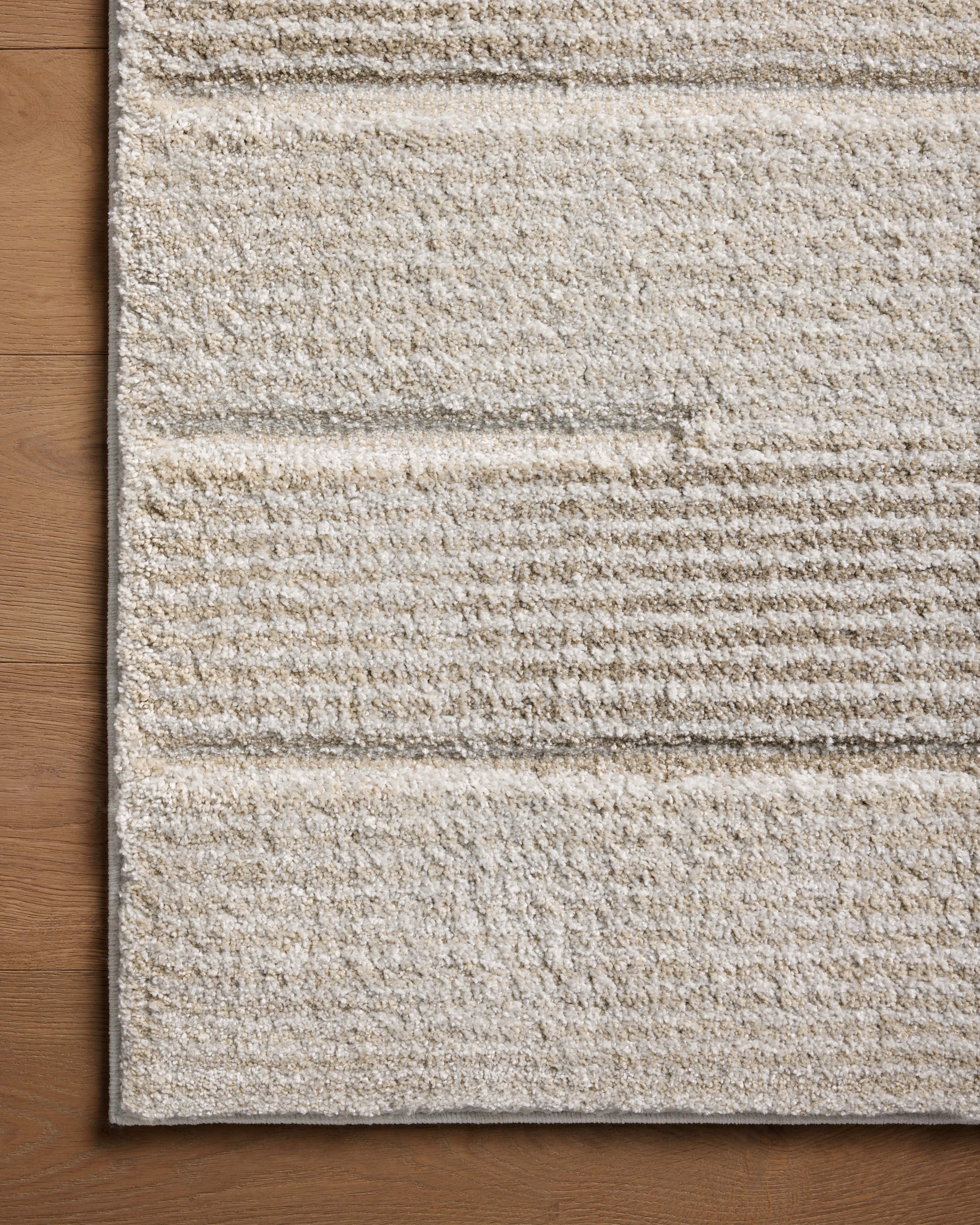 SILAS SLA-02 Fog/Natural geometric area rug with soft neutral tones and distressed finish