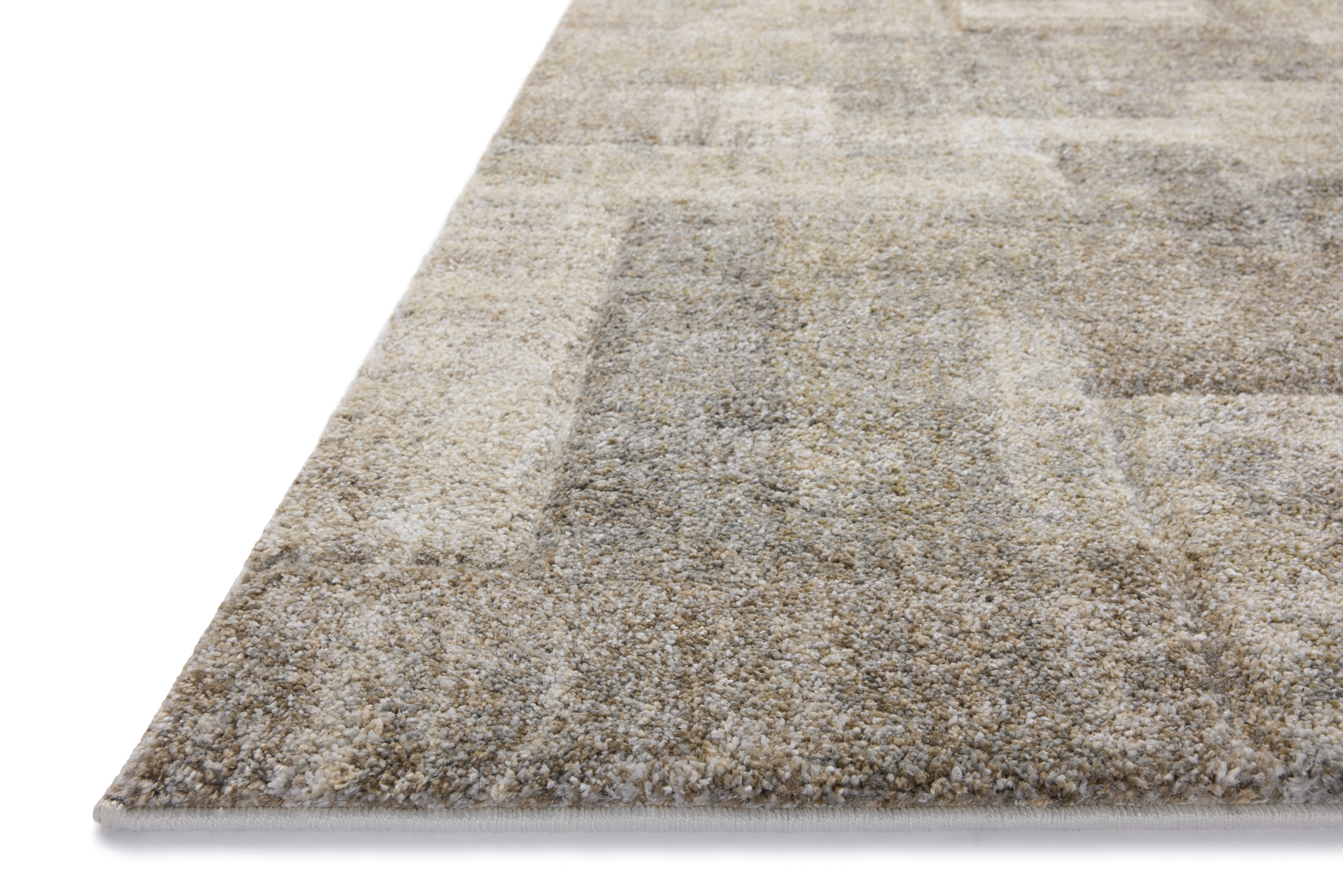 SILAS SLA-06 Natural/Pebble geometric area rug in light neutral tones with subtle fading