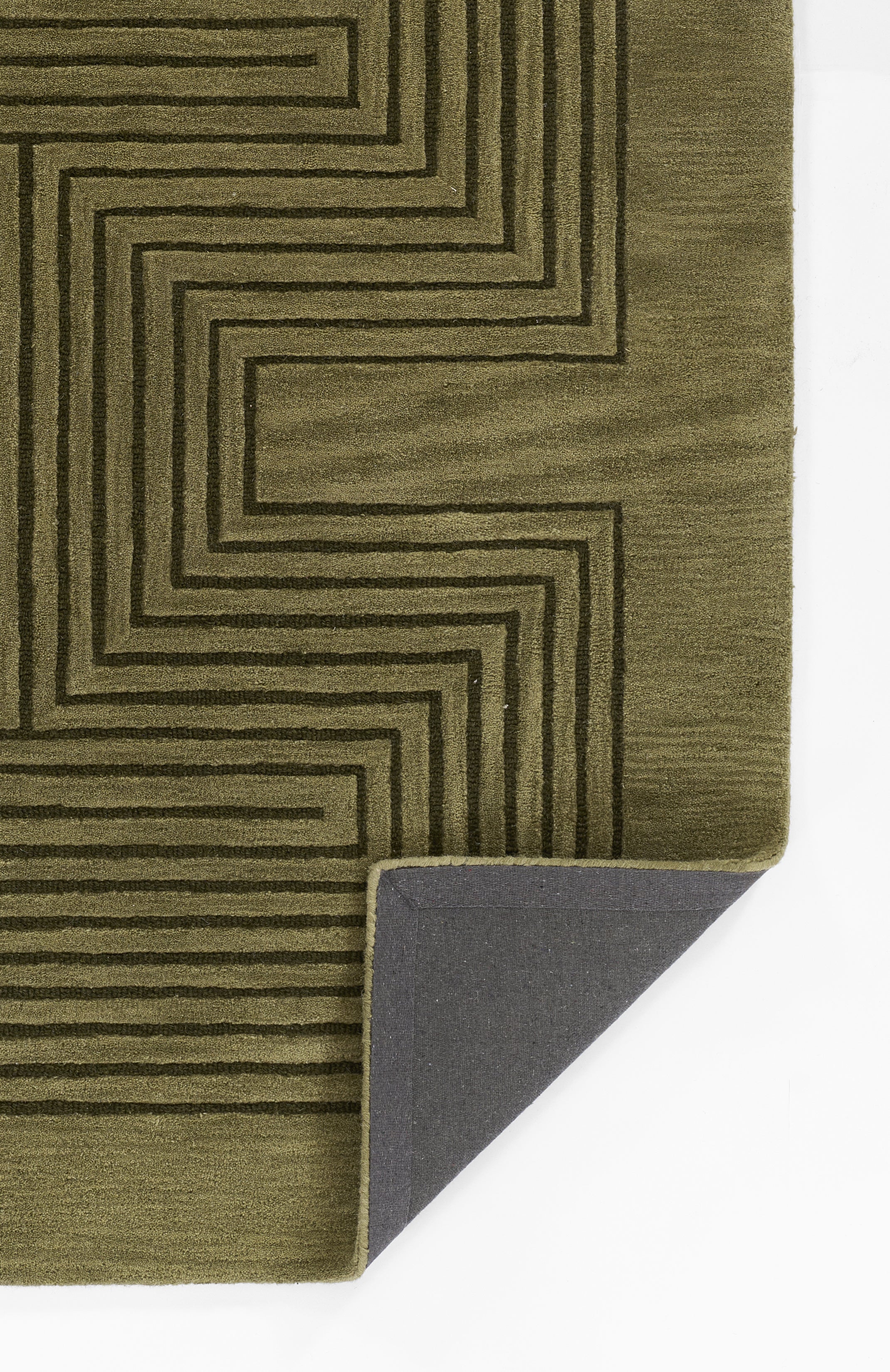 Simba SIM-3 Green Area Rug, premium New Zealand wool with graphic abstract design