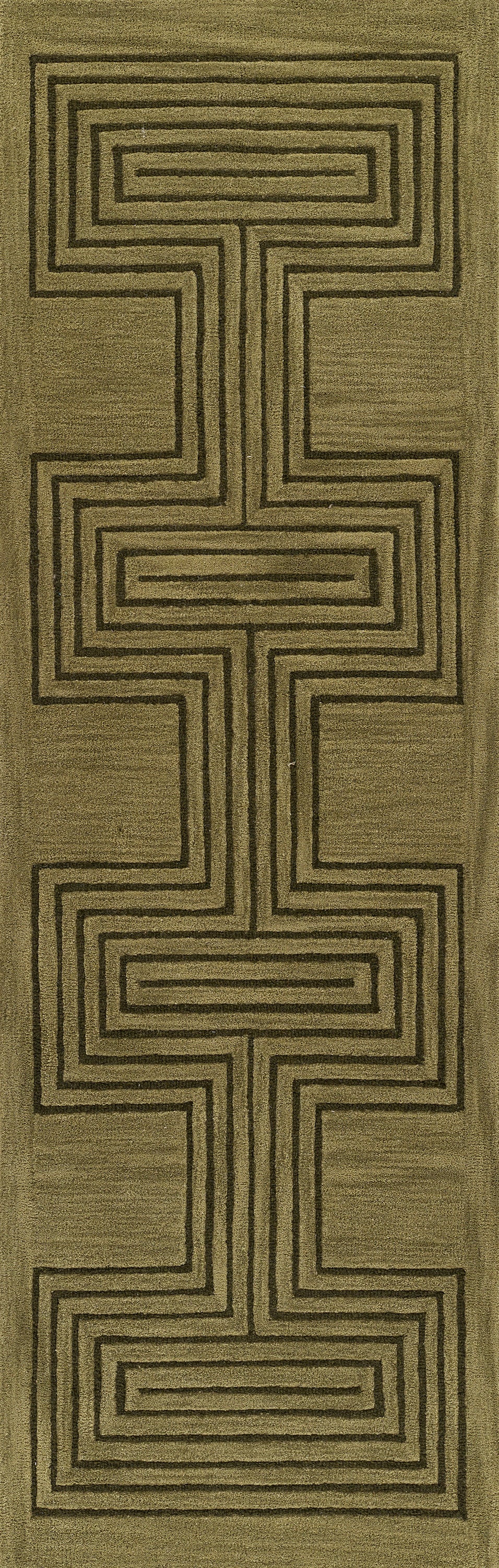 Simba SIM-3 Green Area Rug, premium New Zealand wool with graphic abstract design