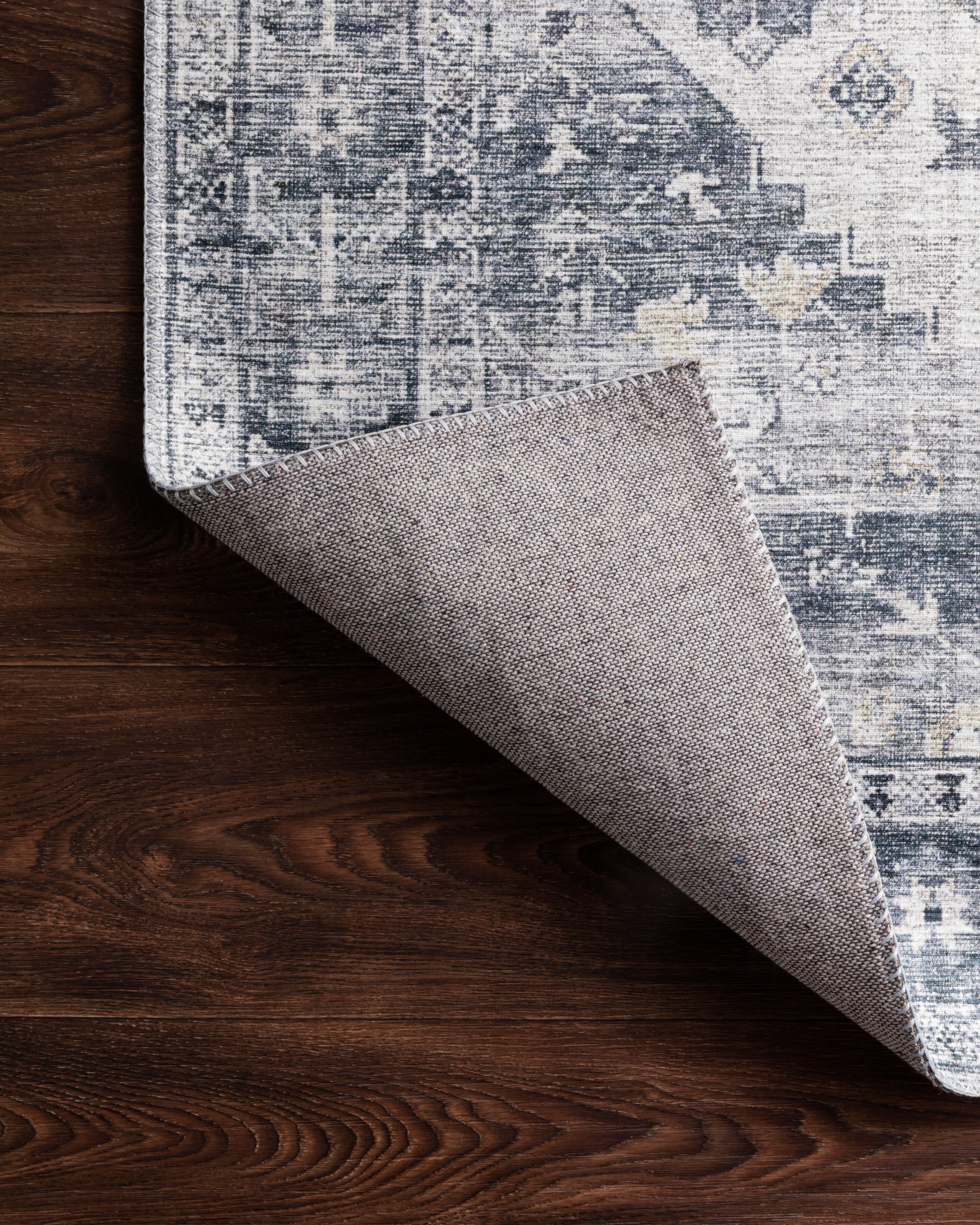 Skye SKY-02 Silver / Grey Area Rug, layered silver and grey tones with distressed medallion design