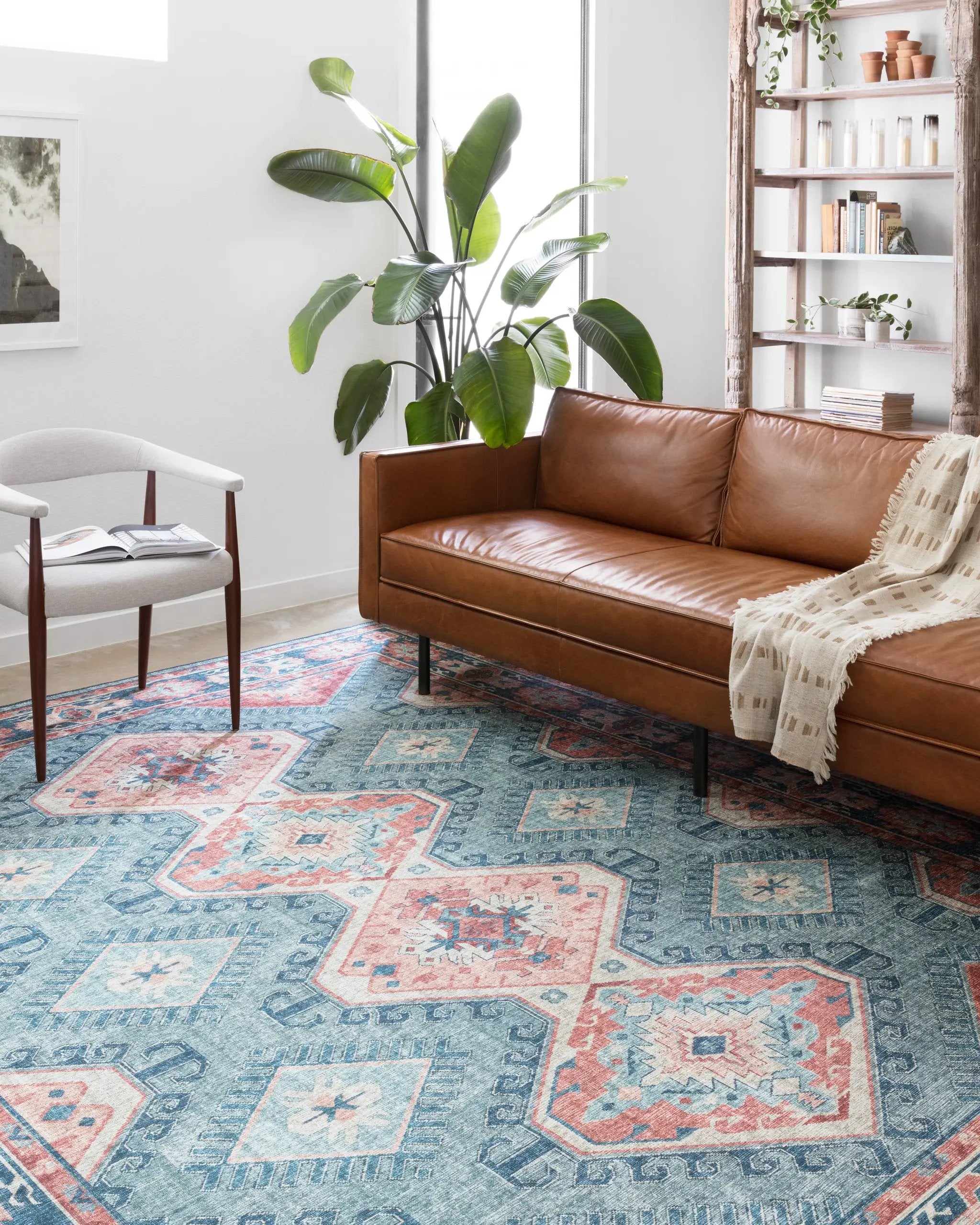 Skye SKY-03 Turquoise / Terracotta Area Rug by Loloi
