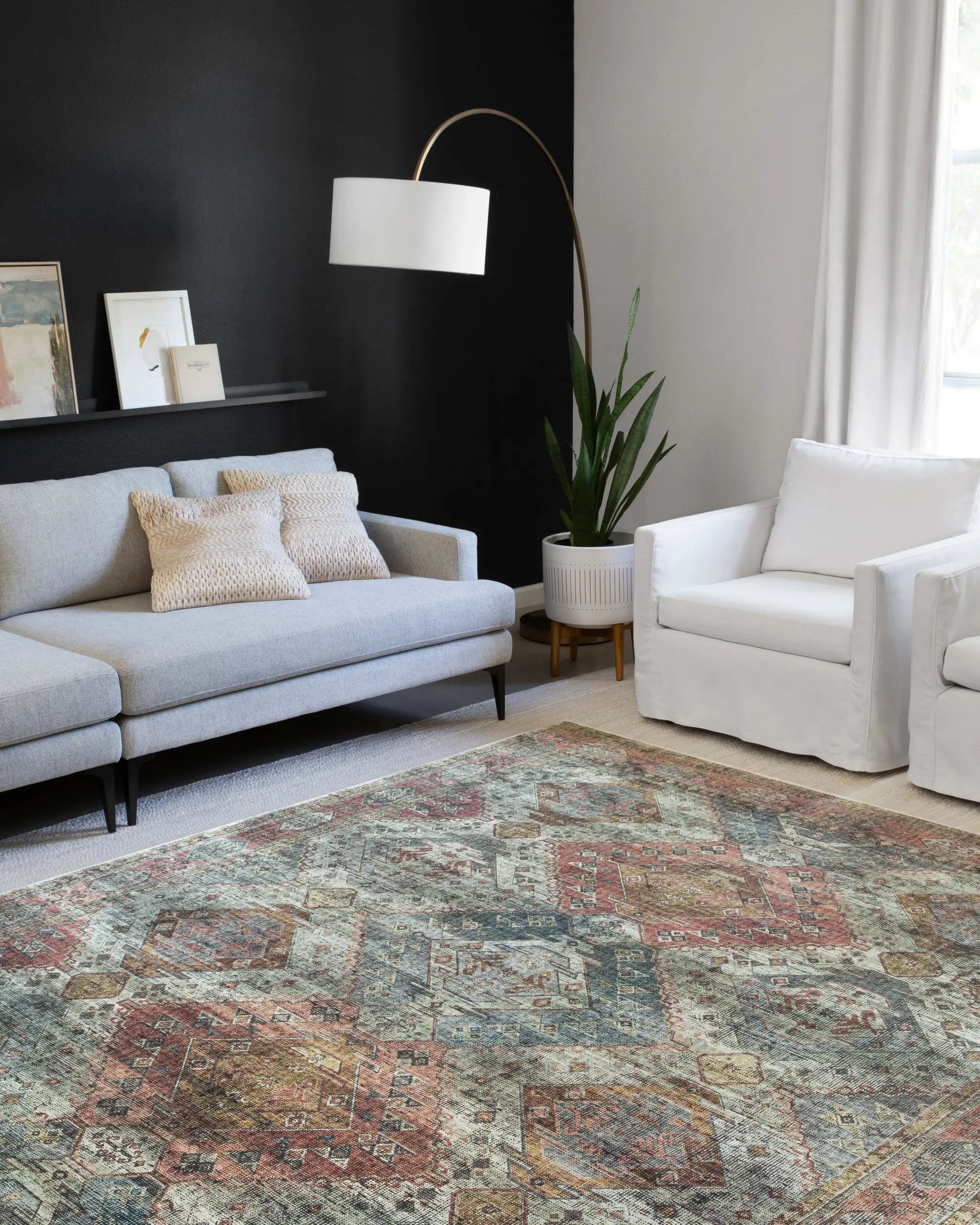 Skye SKY-06 Apricot / Mist Area Rug by Loloi