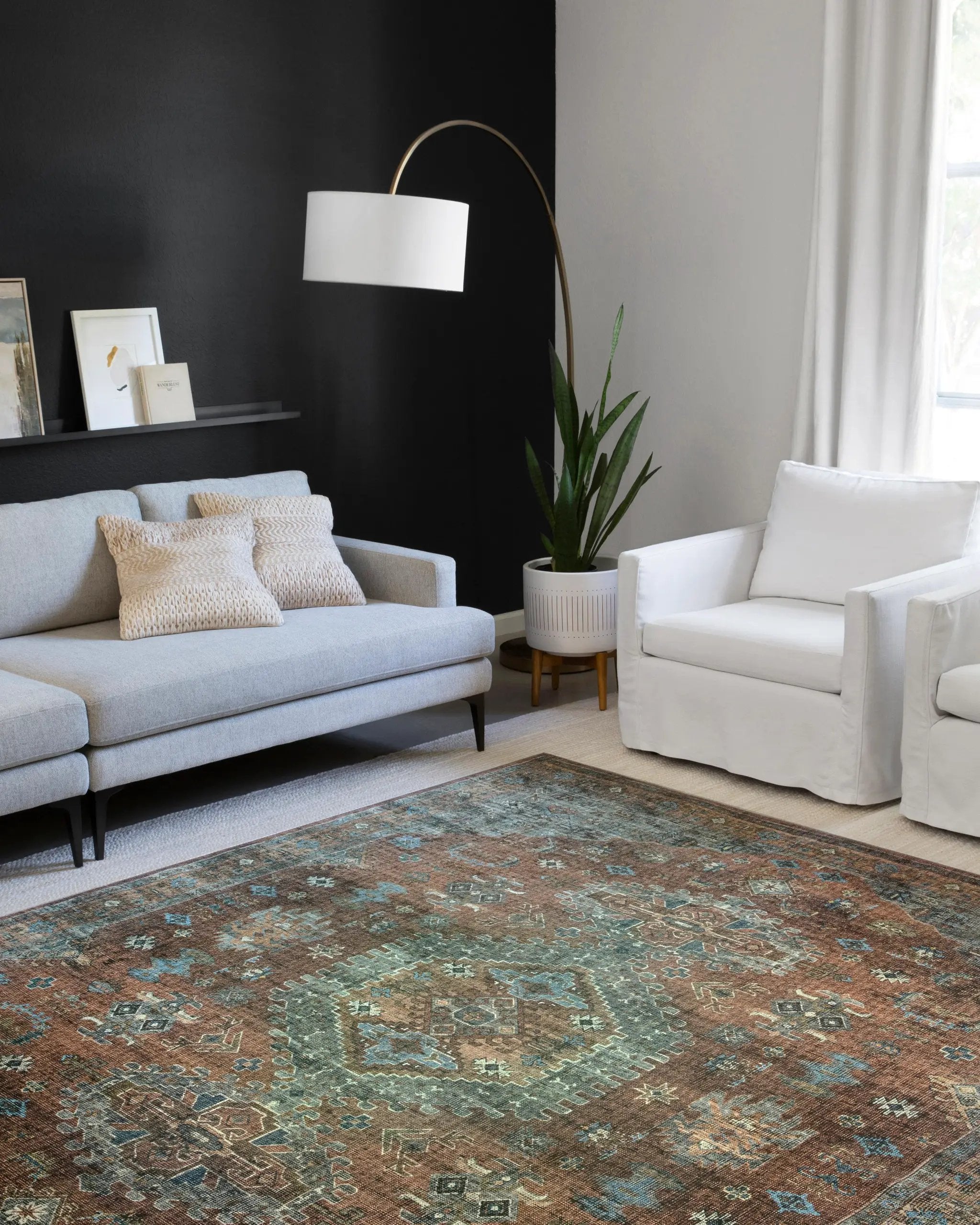 Skye SKY-07 Terracotta / Sky Area Rug by Loloi