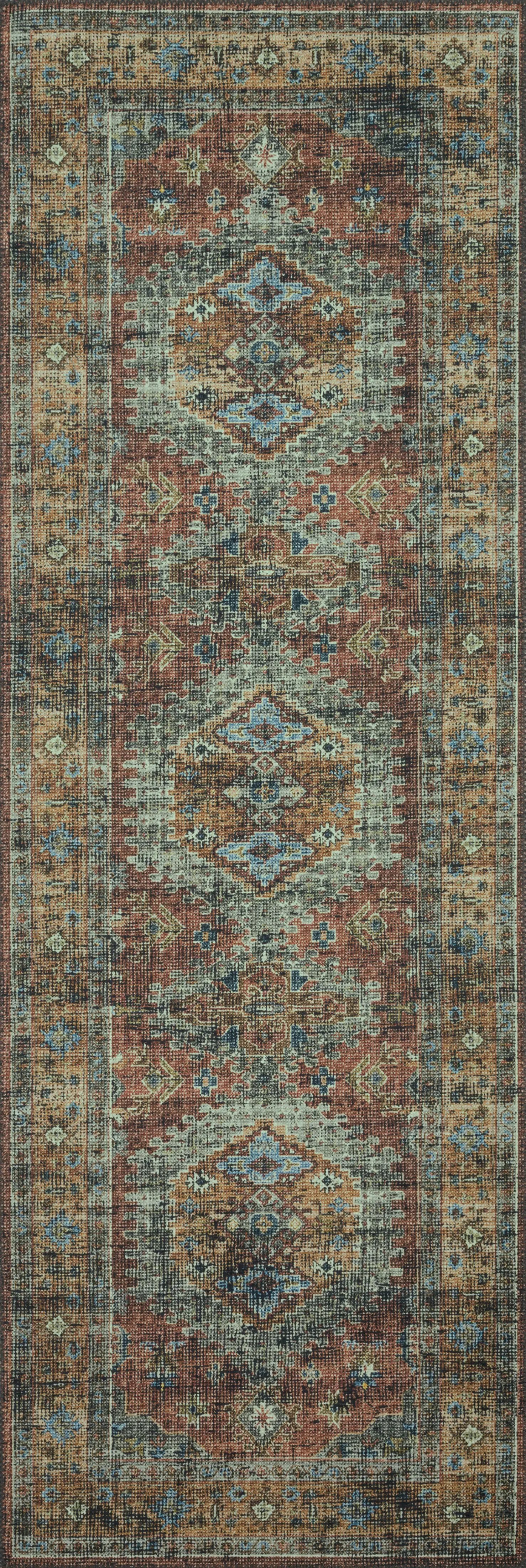 Skye SKY-07 Terracotta / Sky Area Rug by Loloi