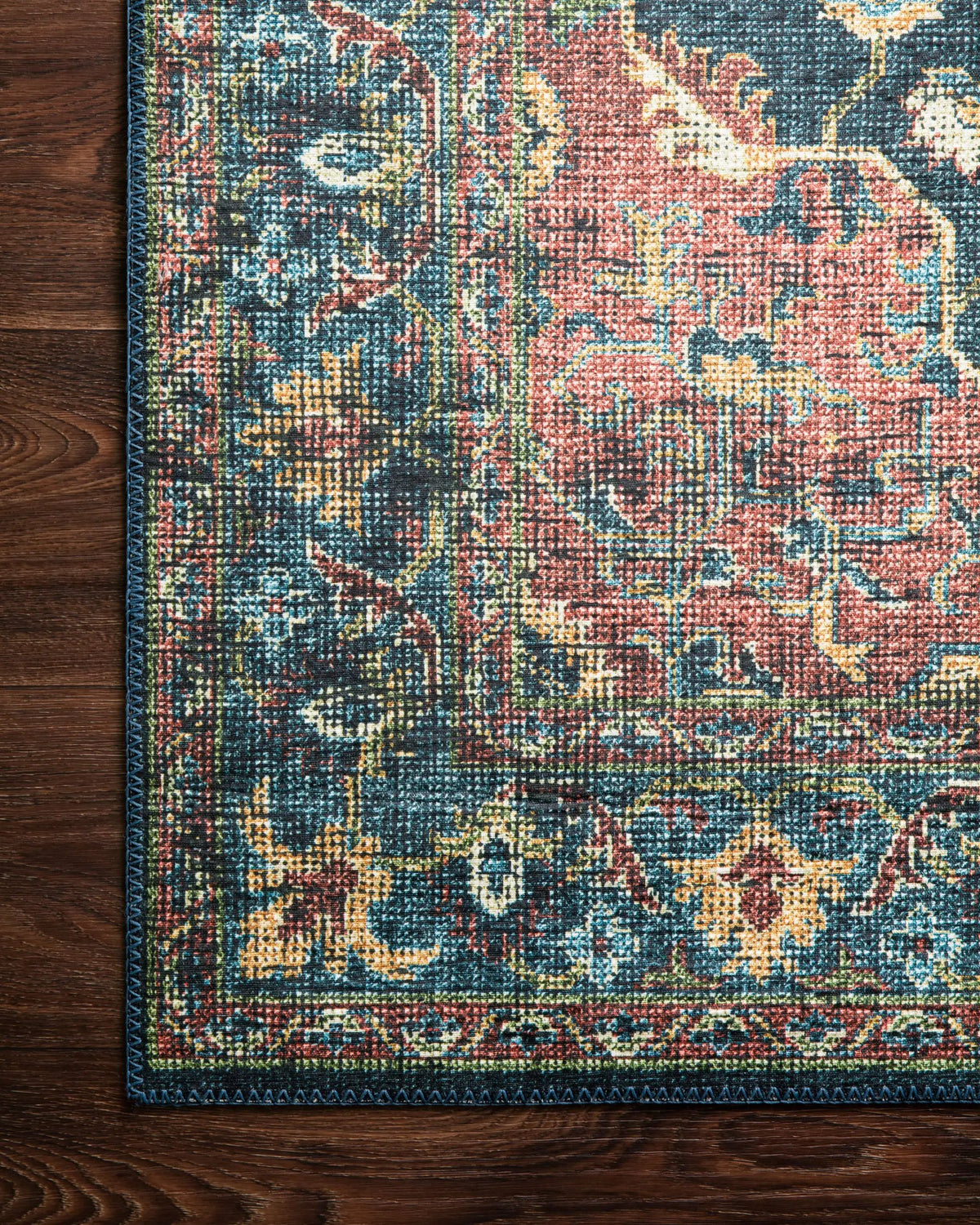 Skye SKY-08 Denim / Brick Area Rug by Loloi