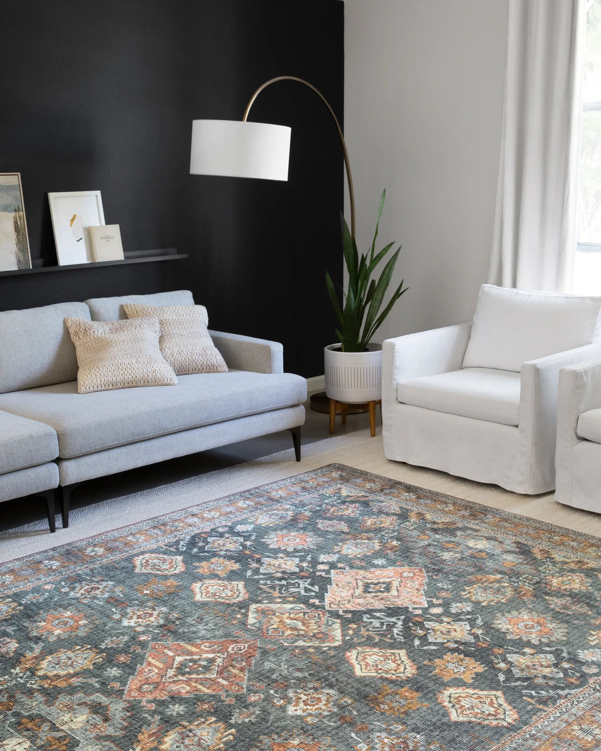 Skye SKY-10 Sea / Rust Area Rug by Loloi