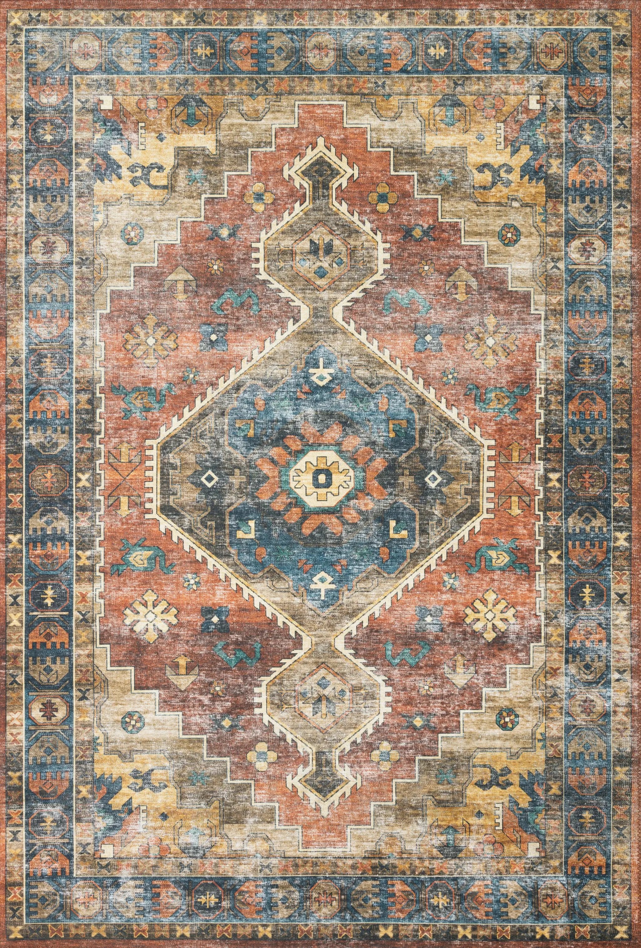 Skye SKY-11 Rust / Blue Area Rug by Loloi